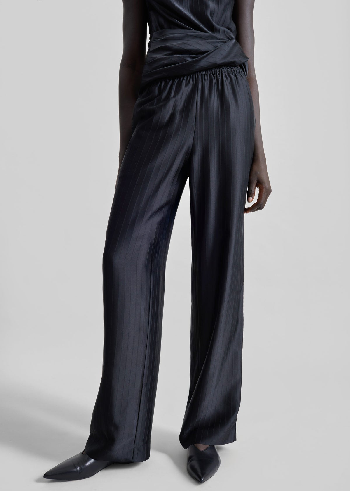 Loulou De Saison Kadala Silk Blend Trousers - Black - 2