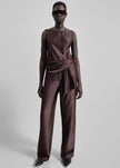 Loulou De Saison Kadala Silk Blend Trousers - Dark Brown