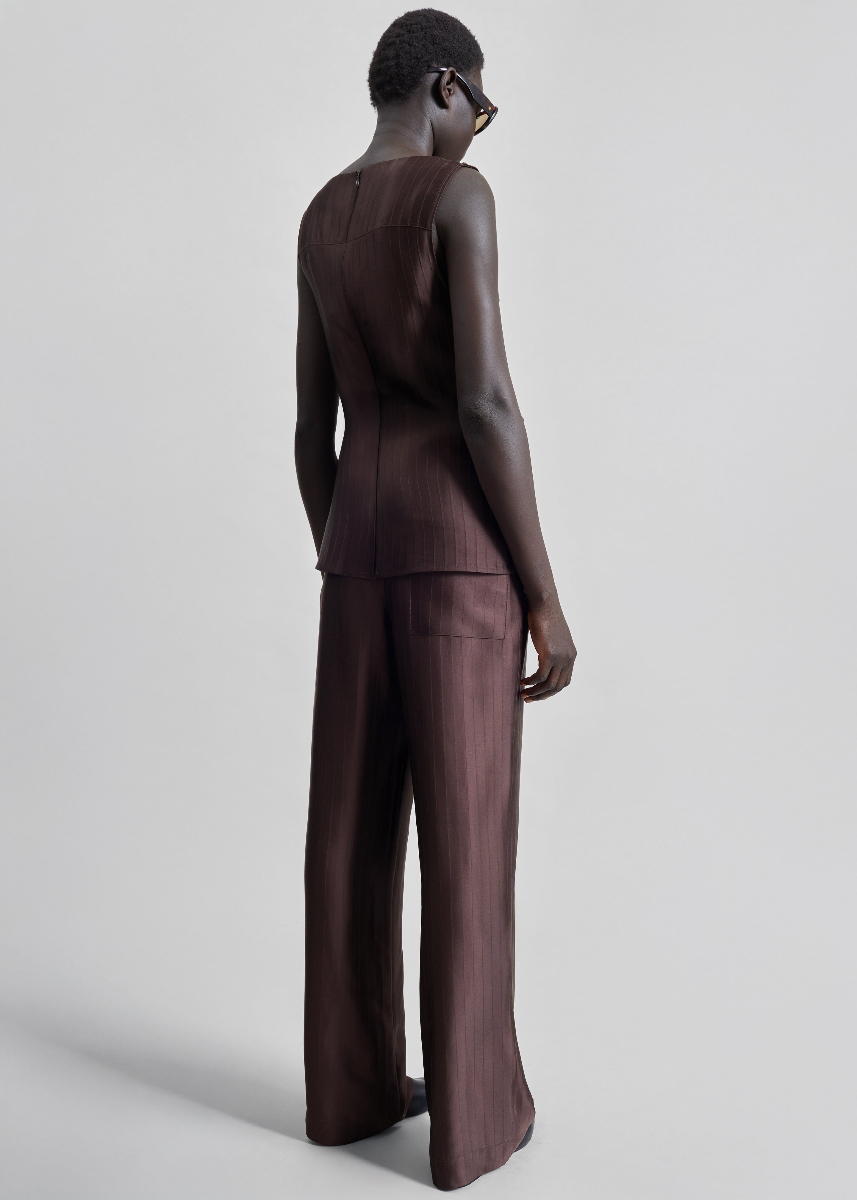 Loulou De Saison Kadala Silk Blend Trousers - Dark Brown - 7