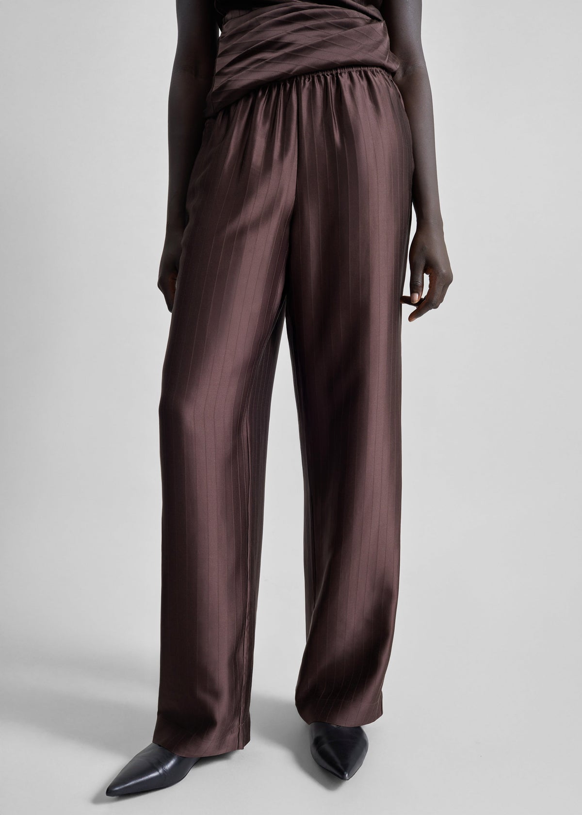 Loulou De Saison Kadala Silk Blend Trousers - Dark Brown - 2