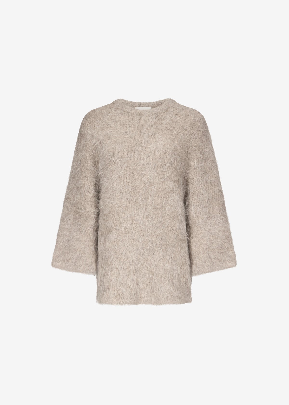 Loulou de Saison Mae Short Sleeve Sweater - Taupe Melange - 6