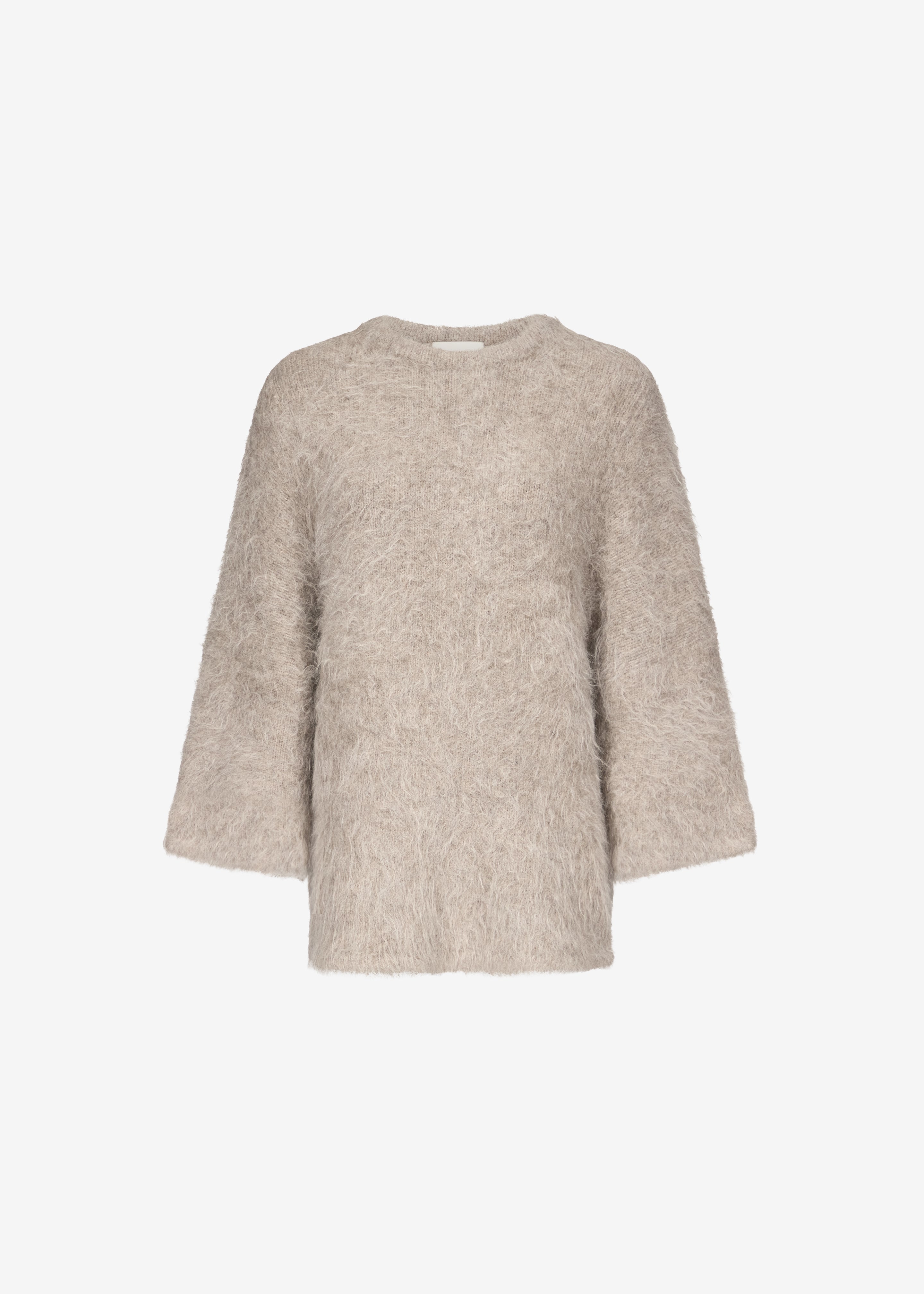 Loulou de Saison Mae Short Sleeve Sweater - Taupe Melange - 6