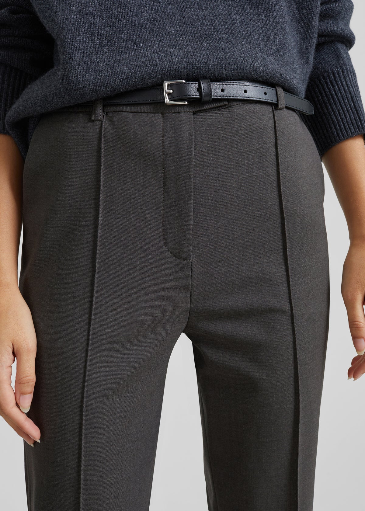 Loulou de Saison pantaloni Malka Lds a gamba aderente - Marrone
