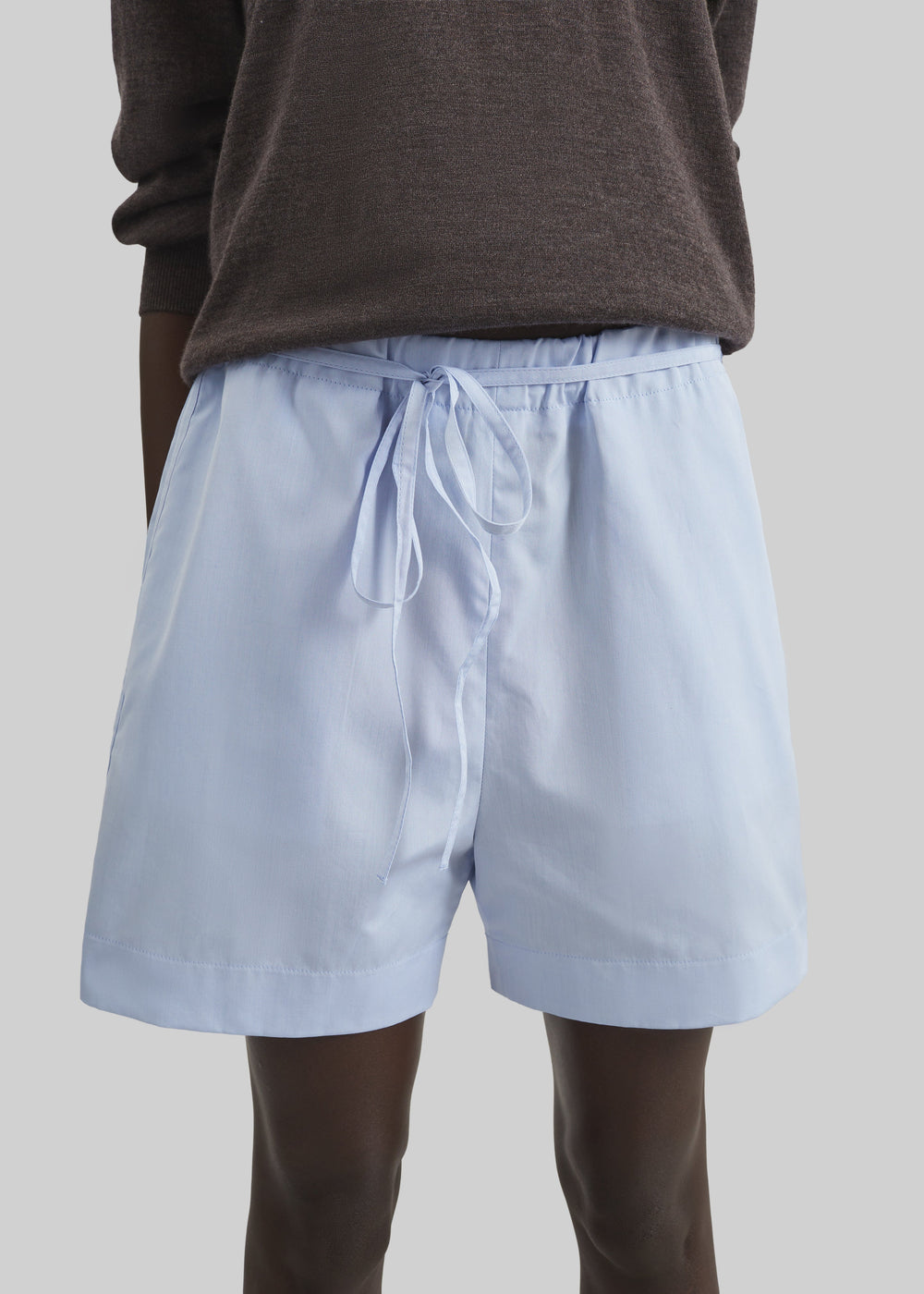 Loulou de Saison Malone Cotton Poplin Shorts - Storm - 1