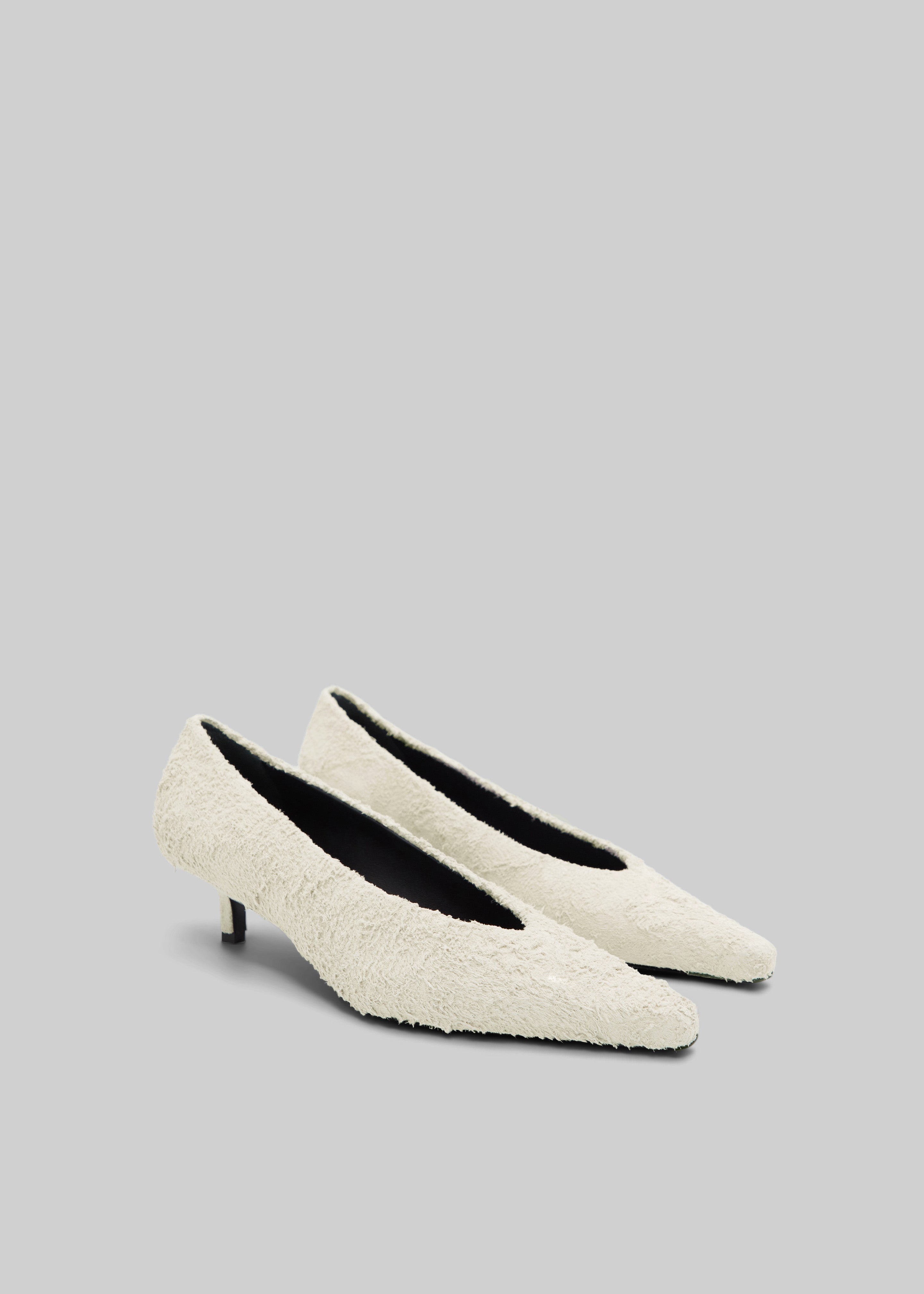 Loulou de Saison Marthe Kitten Heel Pumps - Ivory - 5
