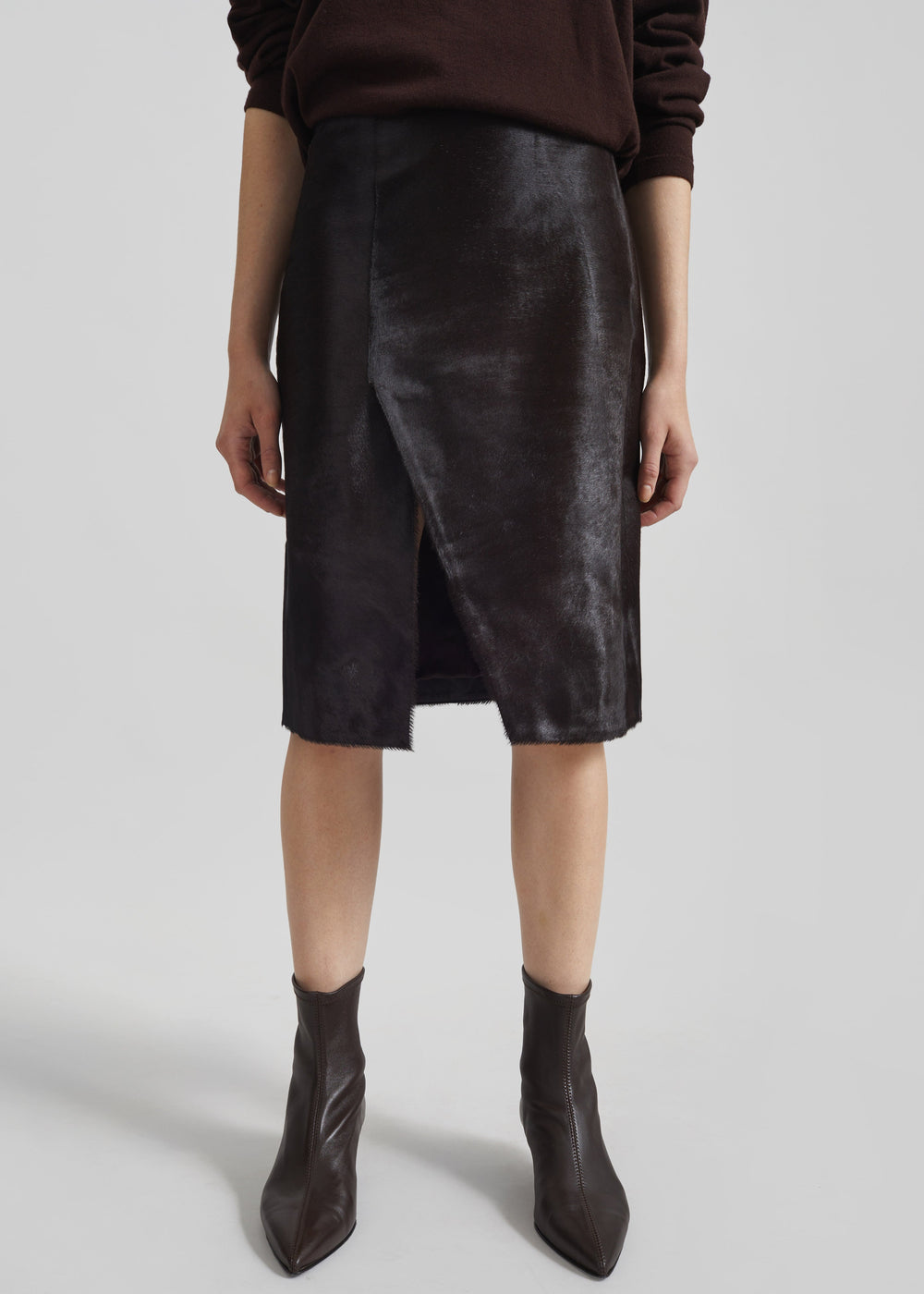 Loulou De Saison Myra Asymmetric Skirt - Coffee - 1