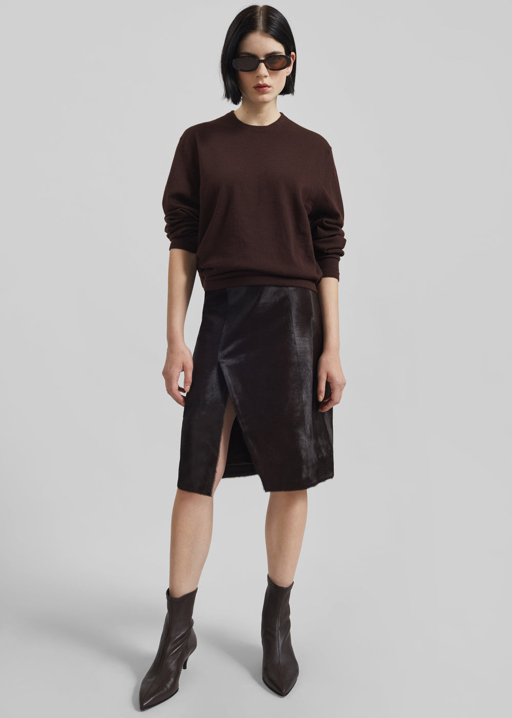 Loulou De Saison Myra Asymmetric Skirt - Coffee