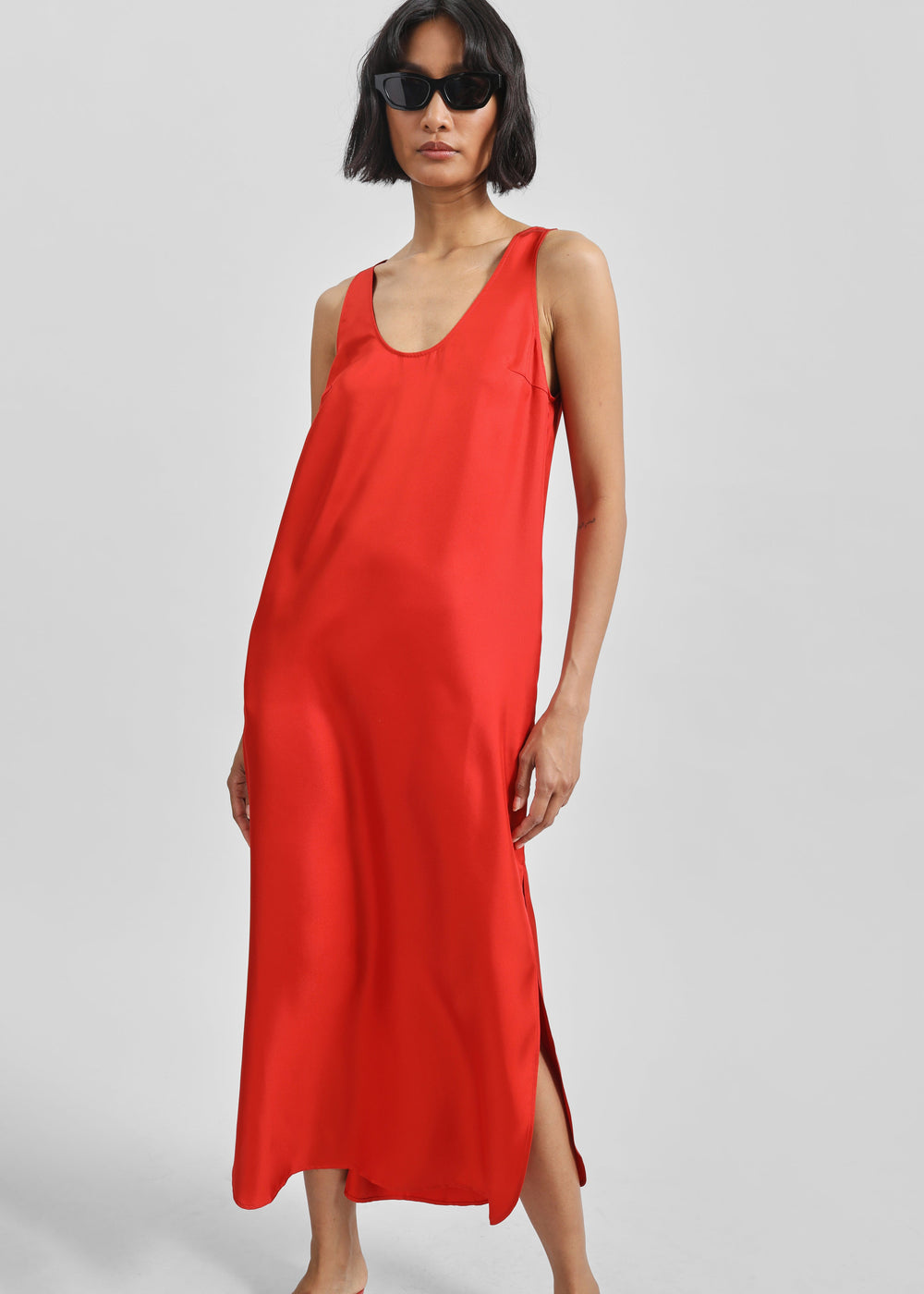 Loulou de Saison Nada Silk Long Dress - Red - 1