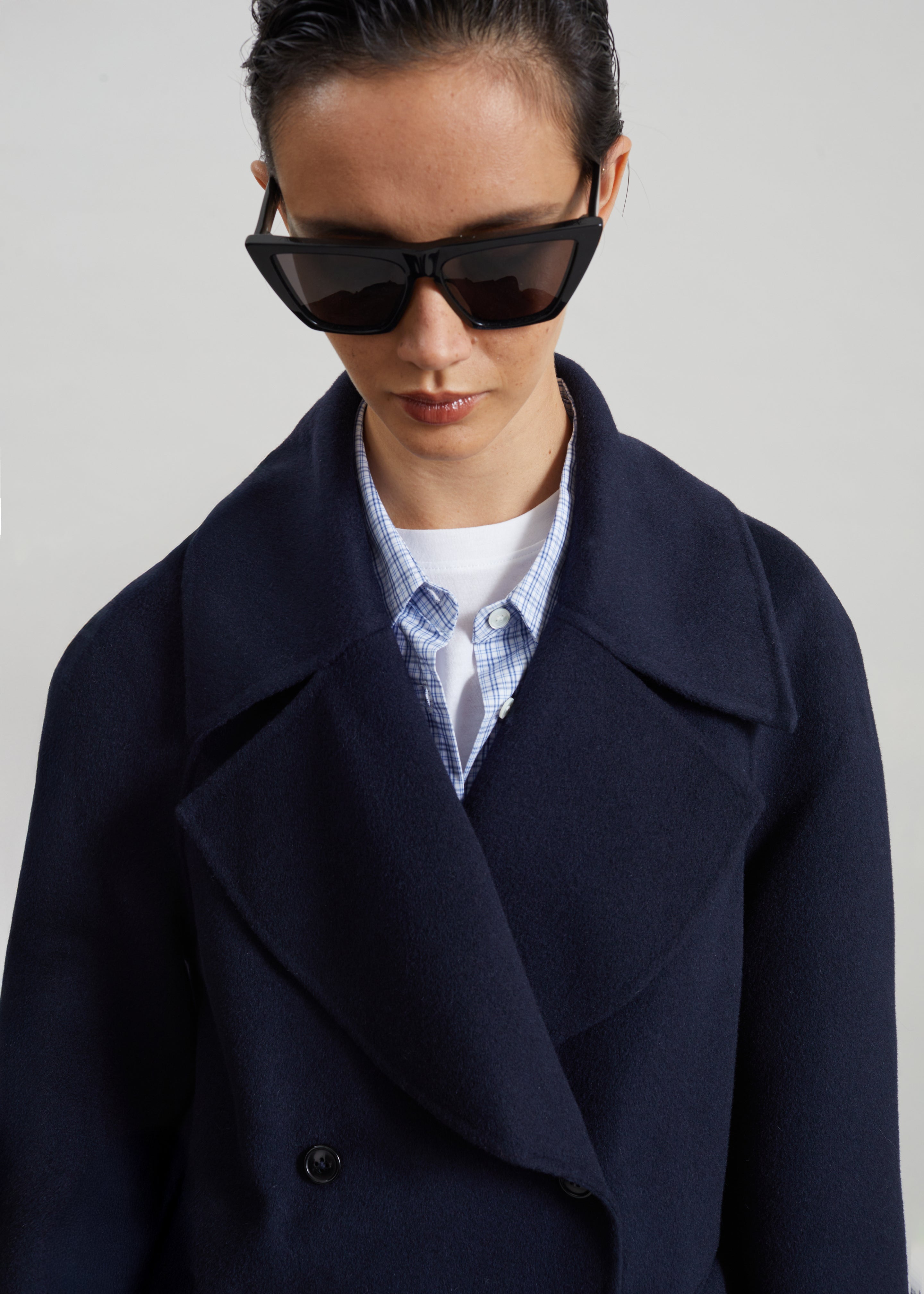 Loulou de Saison Neil Double Breasted Jacket - Navy Melange - 3