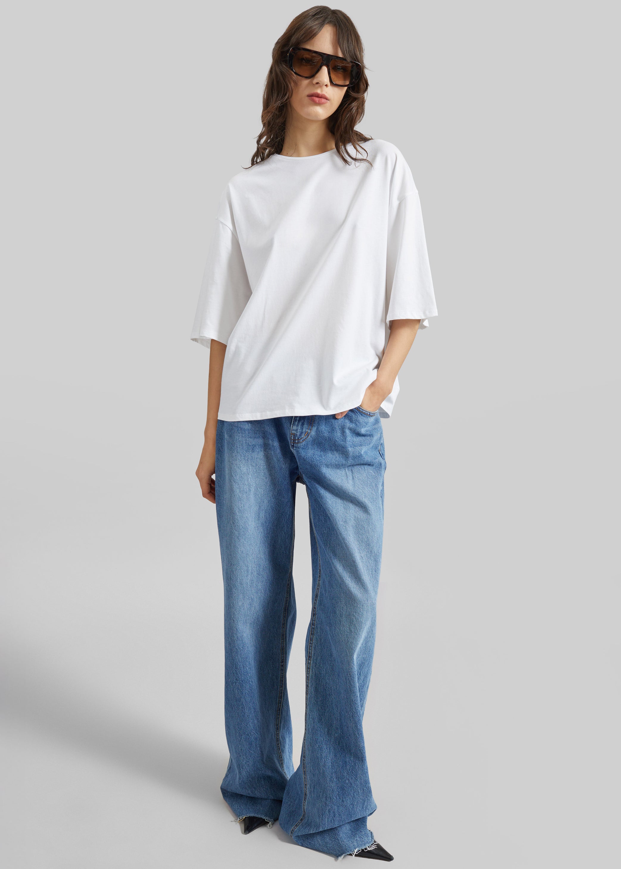 Shop the look image for Loulou de Saison Osis Oversized T-Shirt - White