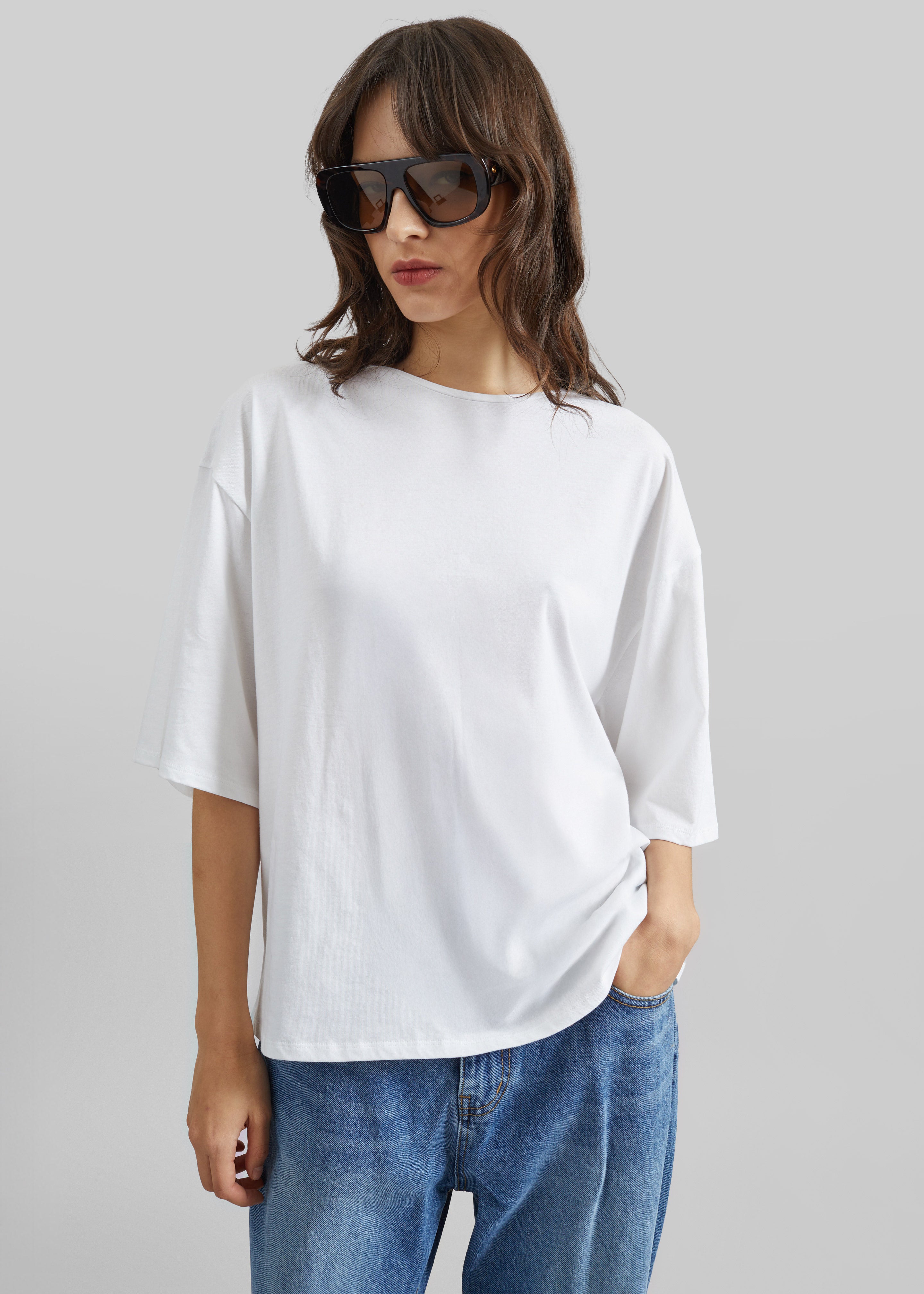 Loulou de Saison Osis Oversized T-Shirt - White - 3