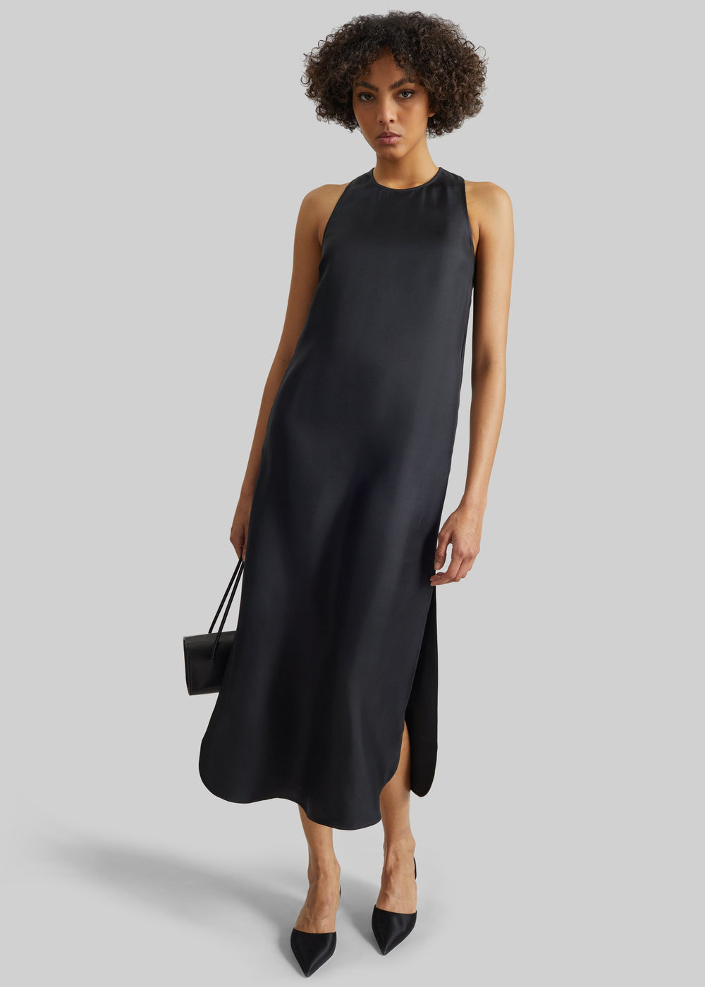 Loulou de Saison Paloma Long Silk Dress - Black