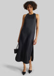 Loulou de Saison Paloma Long Silk Dress - Black