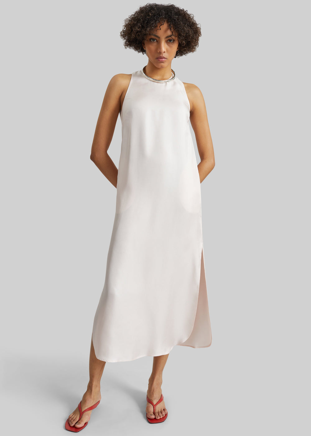Loulou De Saison Paloma Long Silk Dress - Light Pink