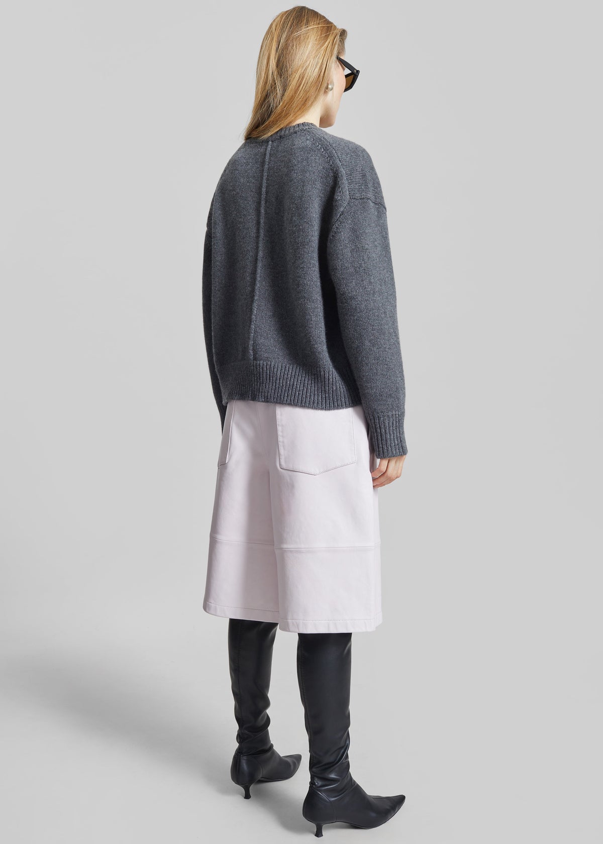 Loulou de Saison Pia Oversized Cashmere Sweater - Anthracite Melange - 6