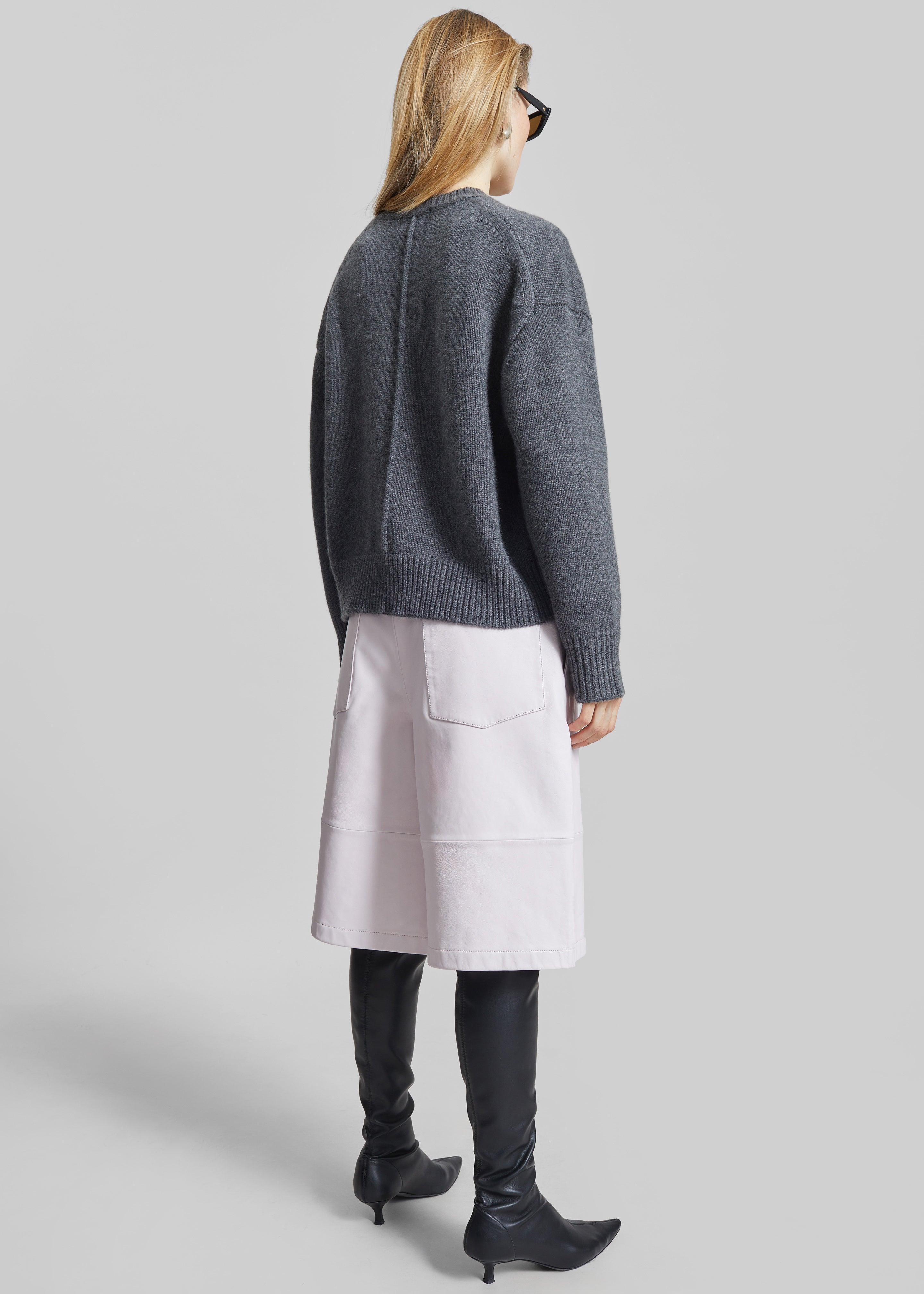 Loulou de Saison Pia Oversized Cashmere Sweater - Anthracite Melange - 6