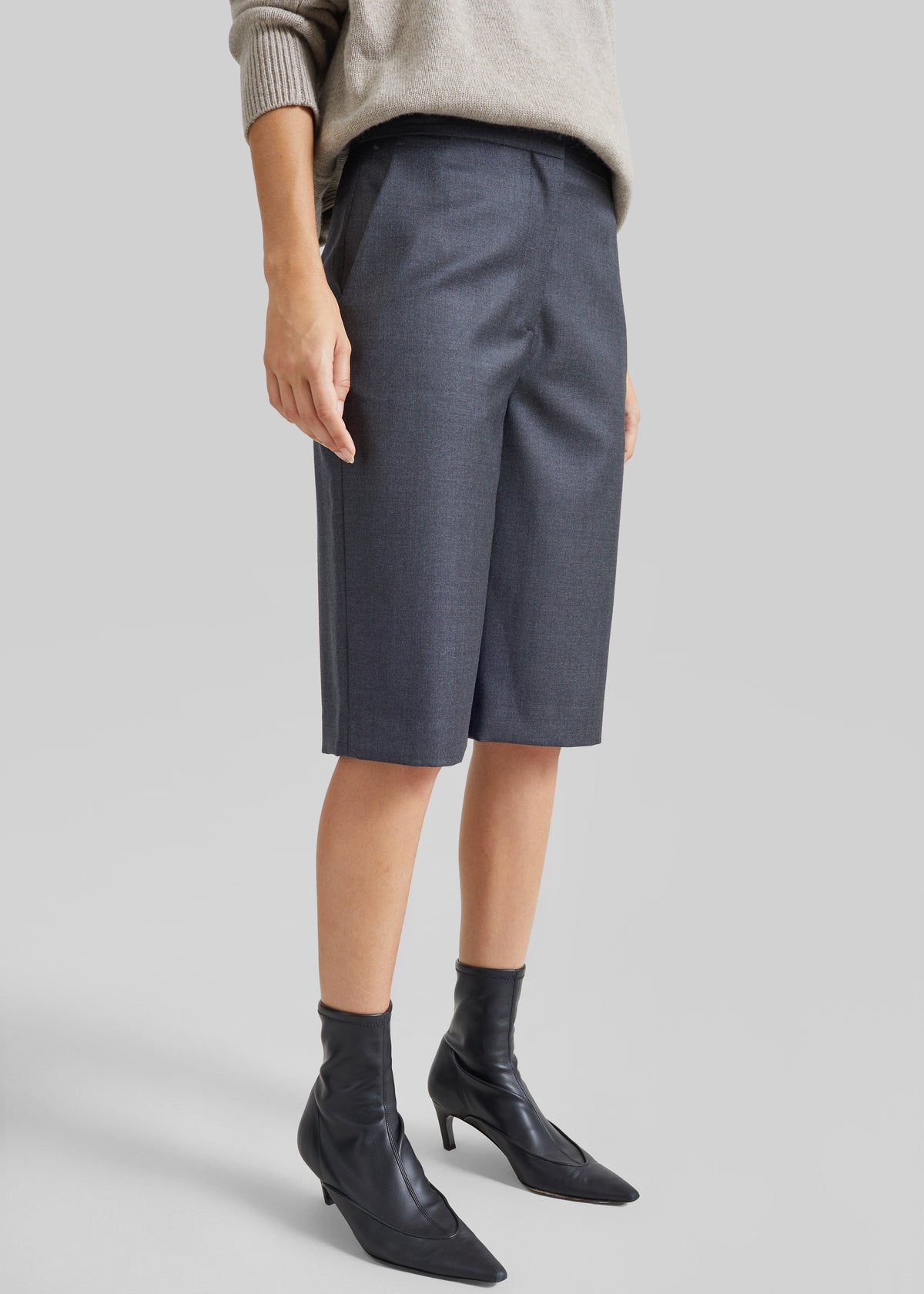 Loulou de Saison bermuda Robi sartoriali - Antracite melange