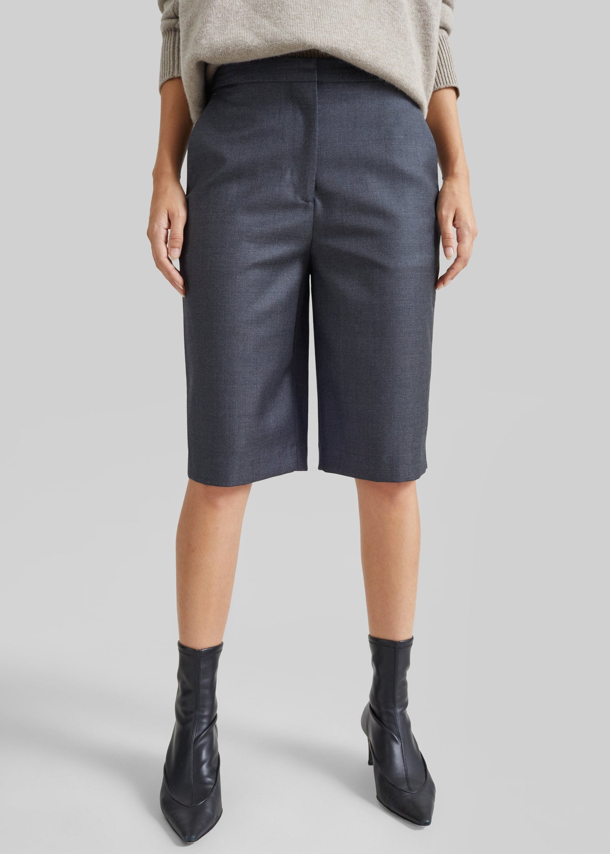 Loulou de Saison bermuda Robi sartoriali - Antracite melange