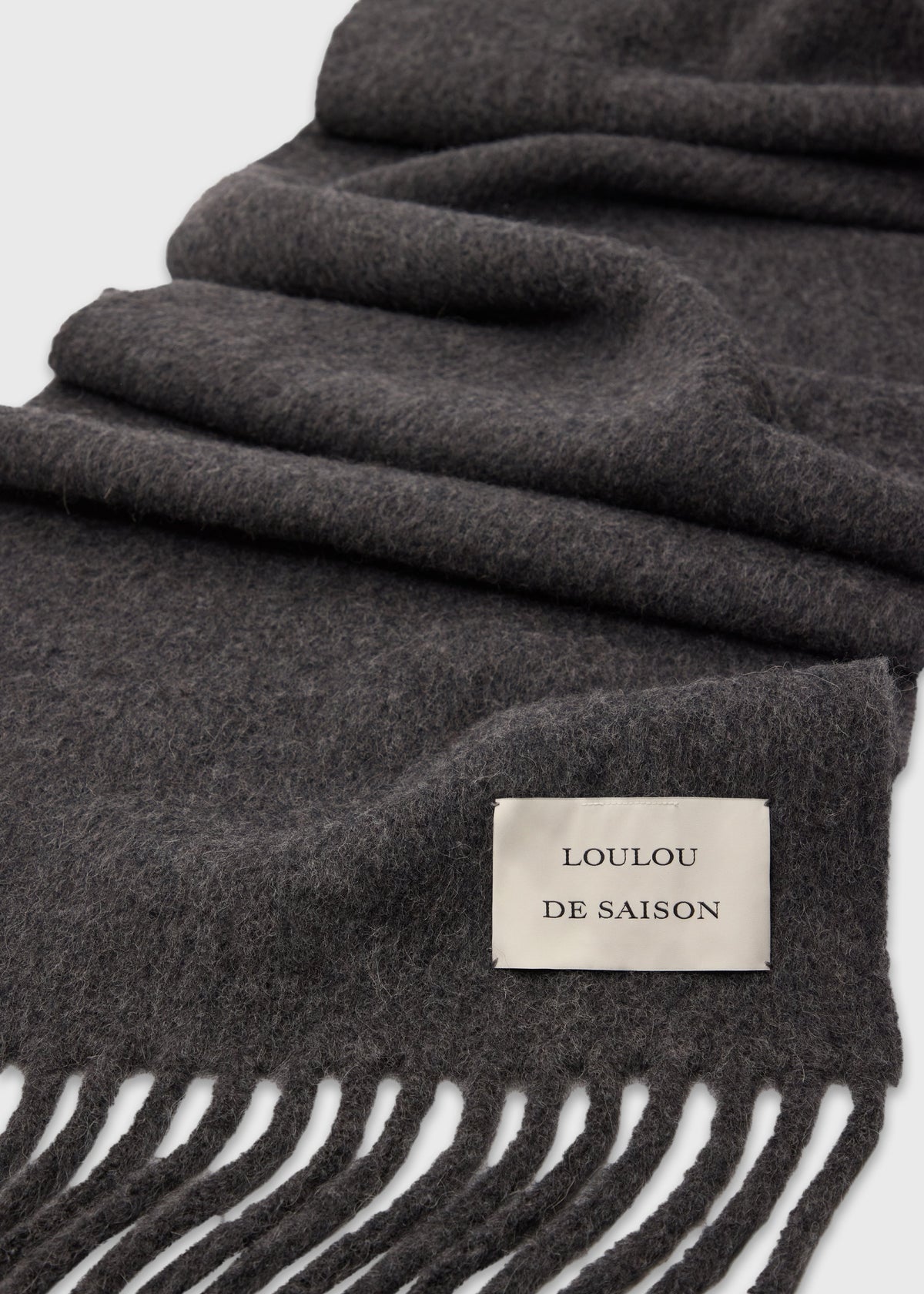Loulou de Saison Santo Large Soft Scarf - Anthracite Melange - 5