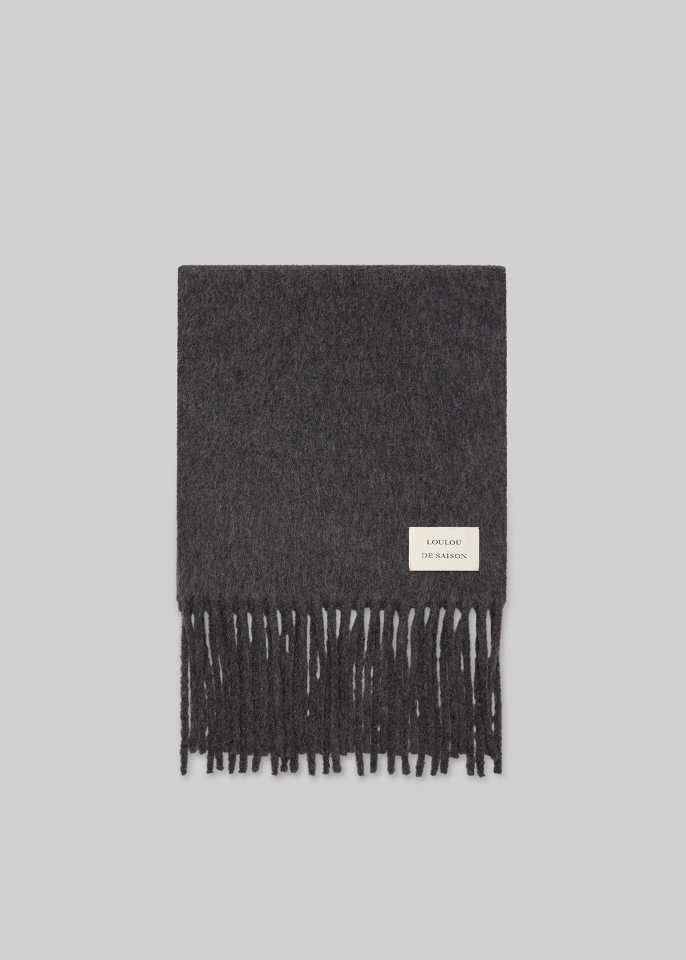 Loulou de Saison Santo Large Soft Scarf - Anthracite Melange - 1