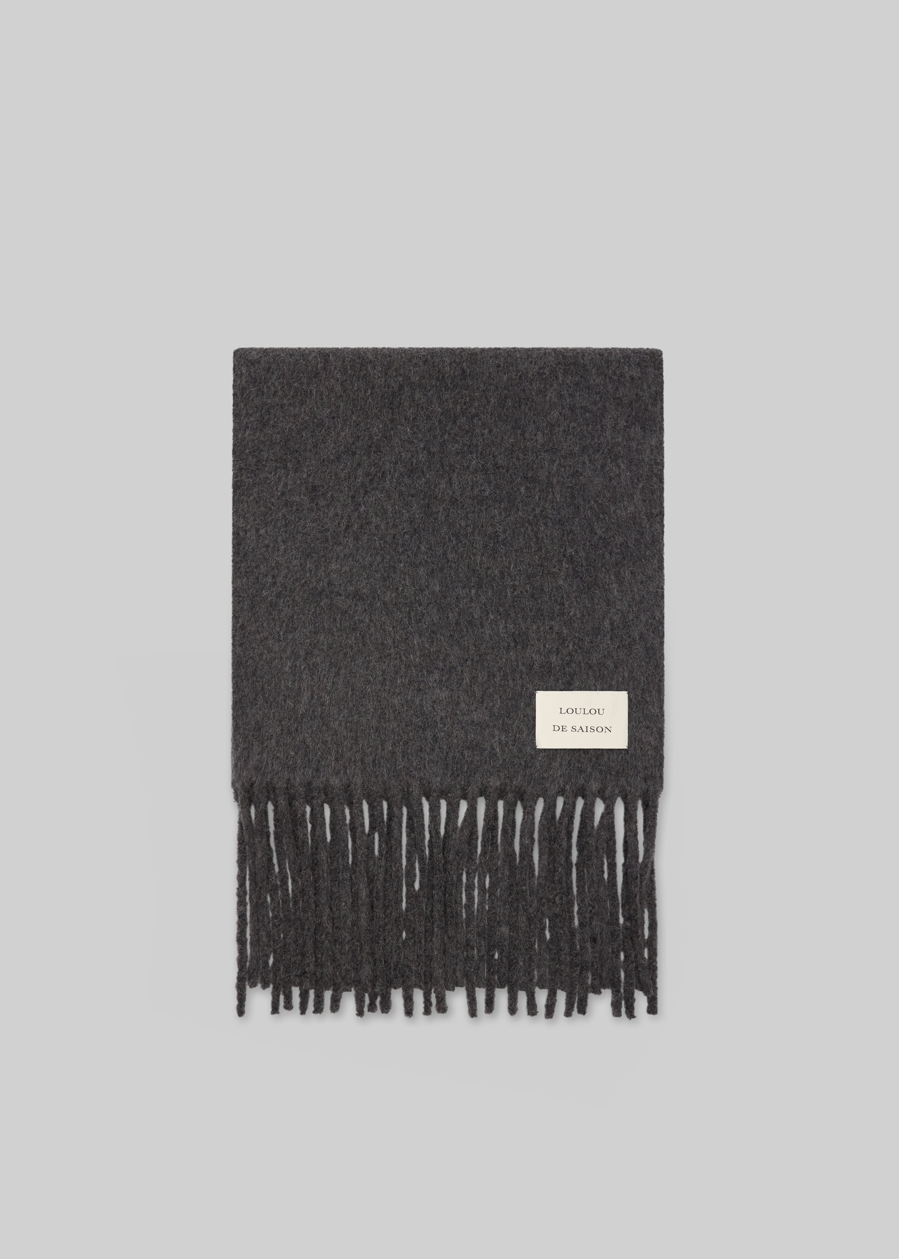 Loulou de Saison Santo Large Soft Scarf - Anthracite Melange - 2