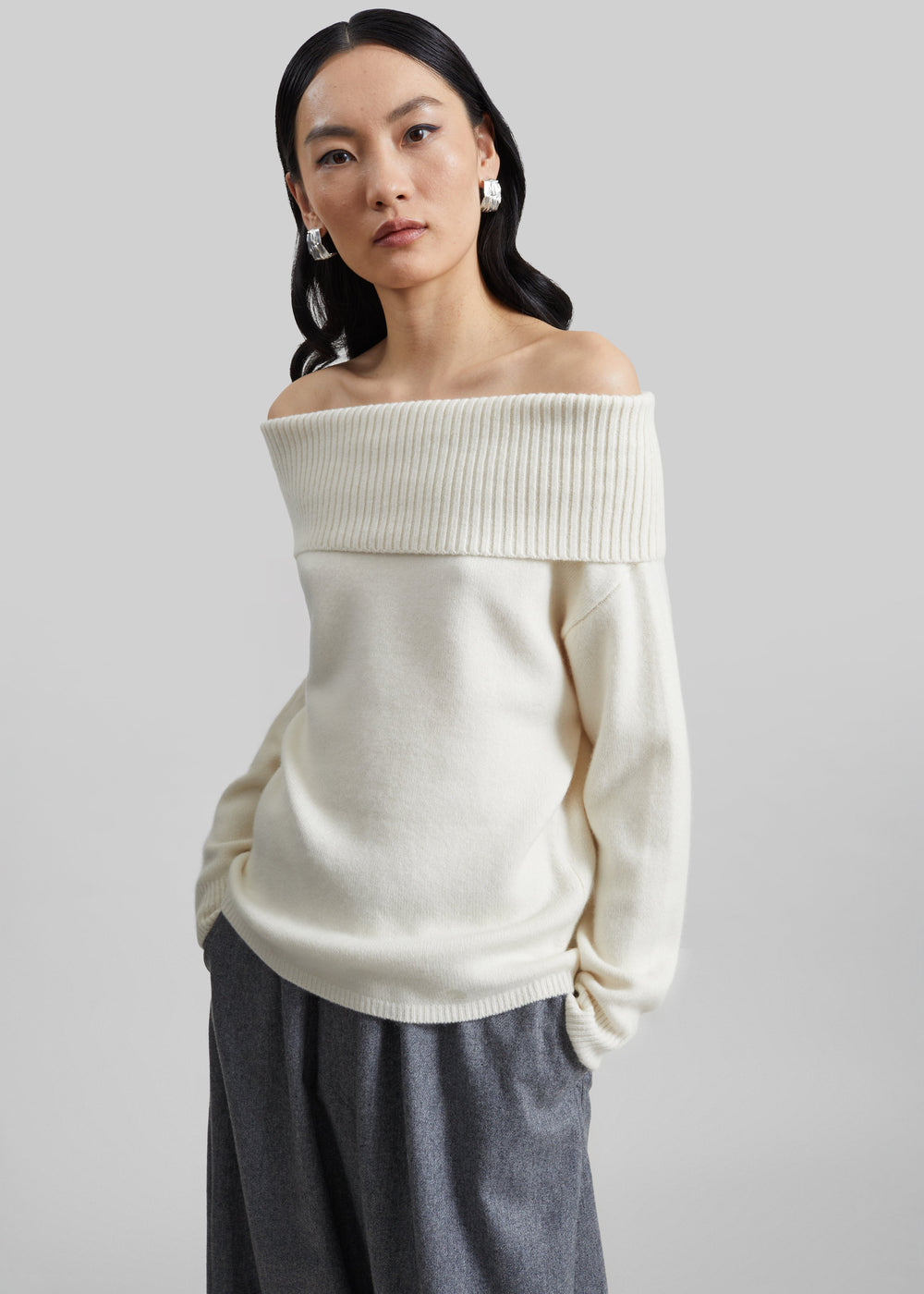 Loulou de Saison Sibyl Off-Shoulder Sweater - Ivory