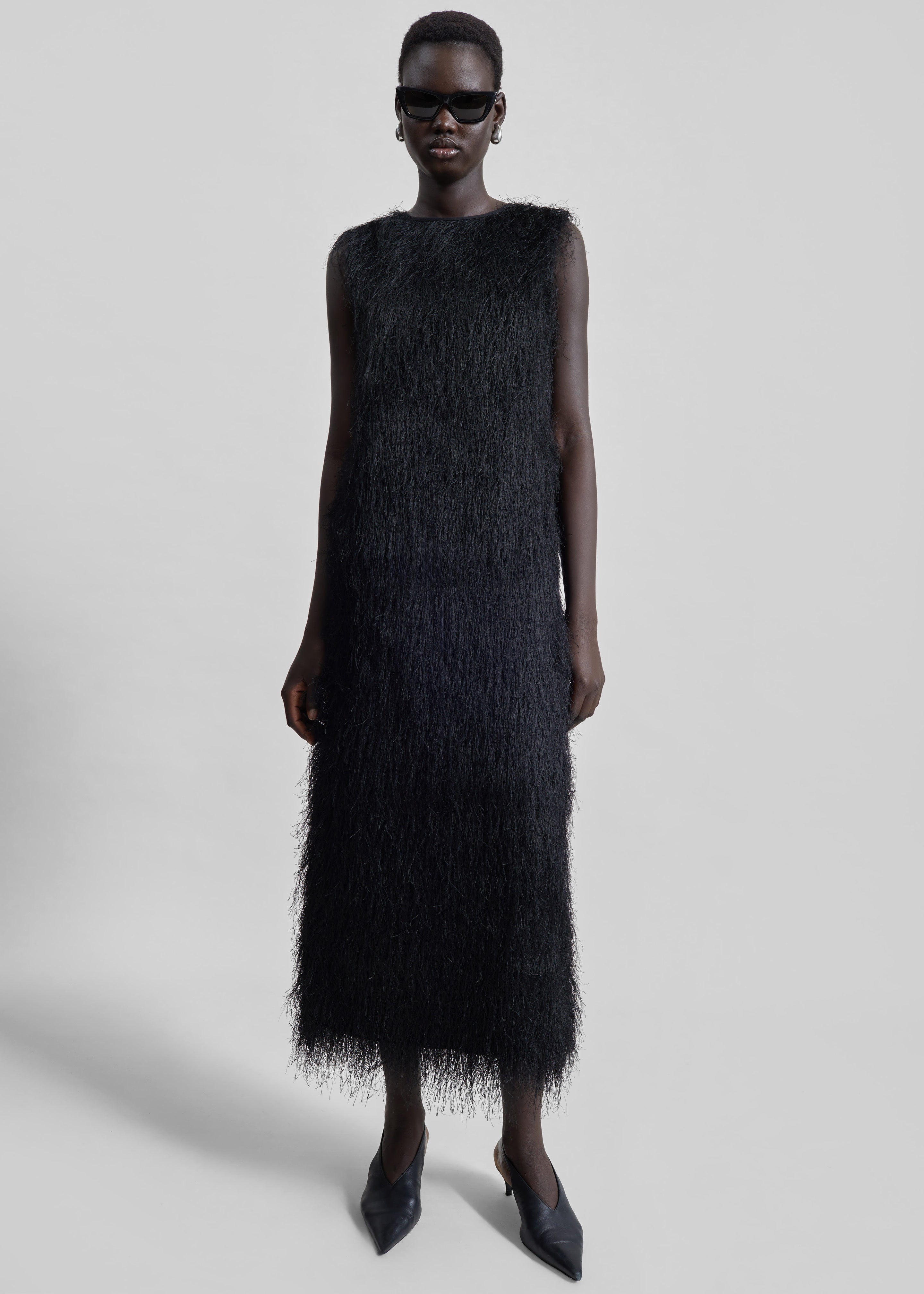 Loulou De Saison Tiwa Fringed Maxi Dress - Black - 3
