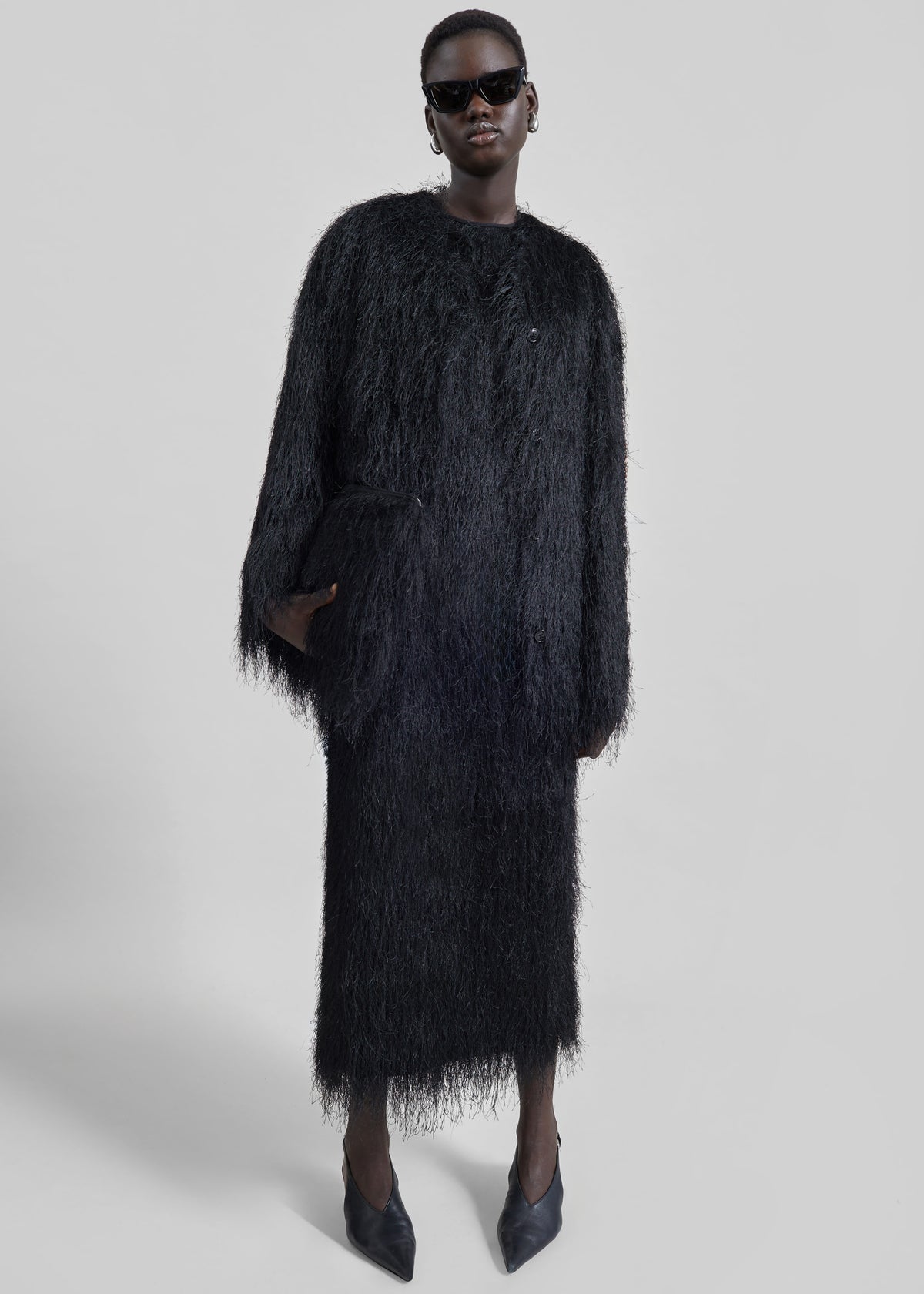 Loulou De Saison Tiwa Fringed Maxi Dress - Black - 8