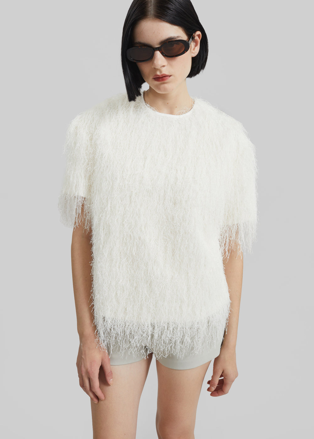 Loulou de Saison Zaro Short Sleeve Top - White