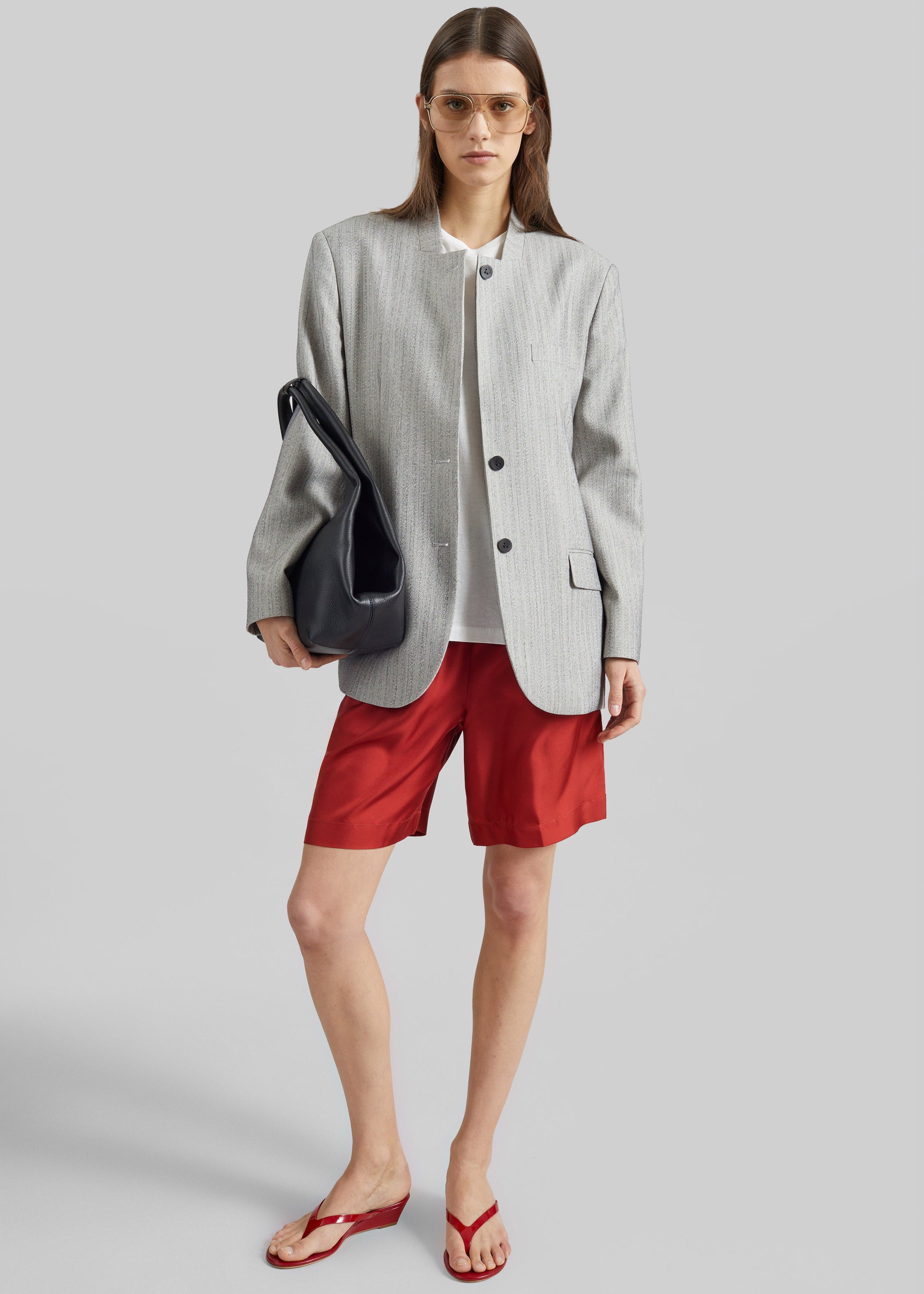 Shop the look image for Loulou de Saison Zinia Lds Silk Twill Bermuda - Red