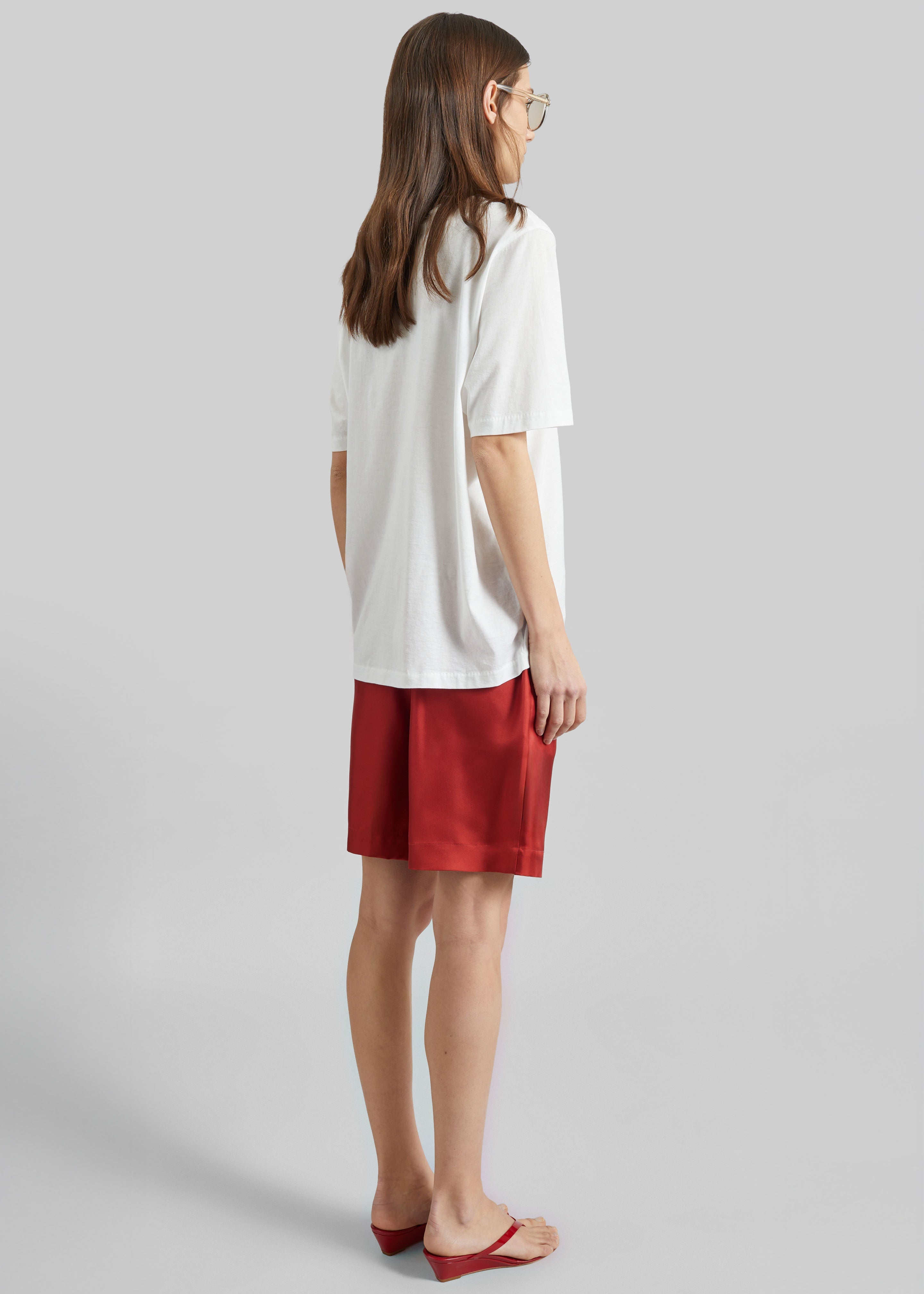 Loulou de Saison Zinia Lds Silk Twill Bermuda - Red - 6