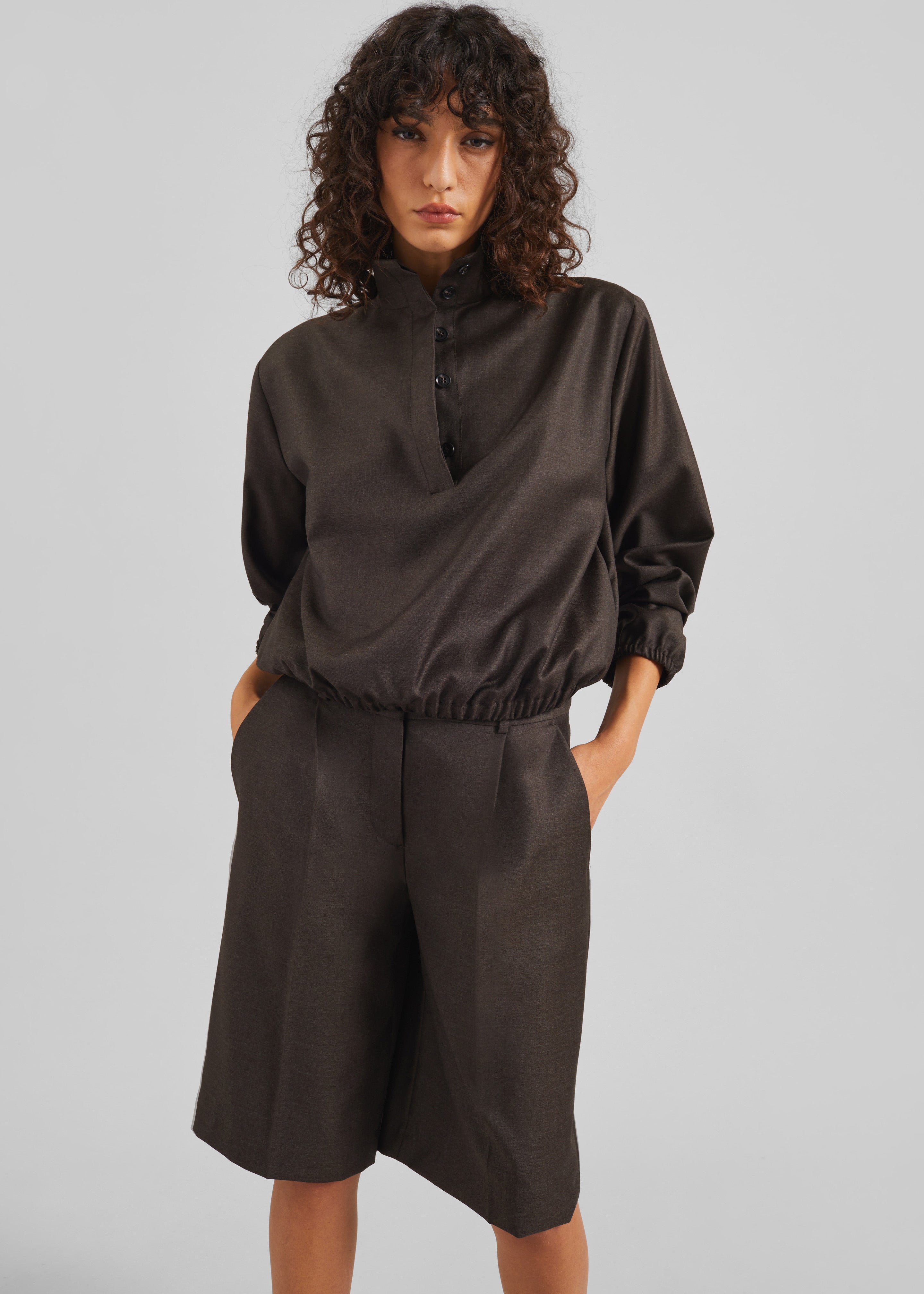 Loulou de Saison Zyla Stand Collar Jacket - Grizzly - 2