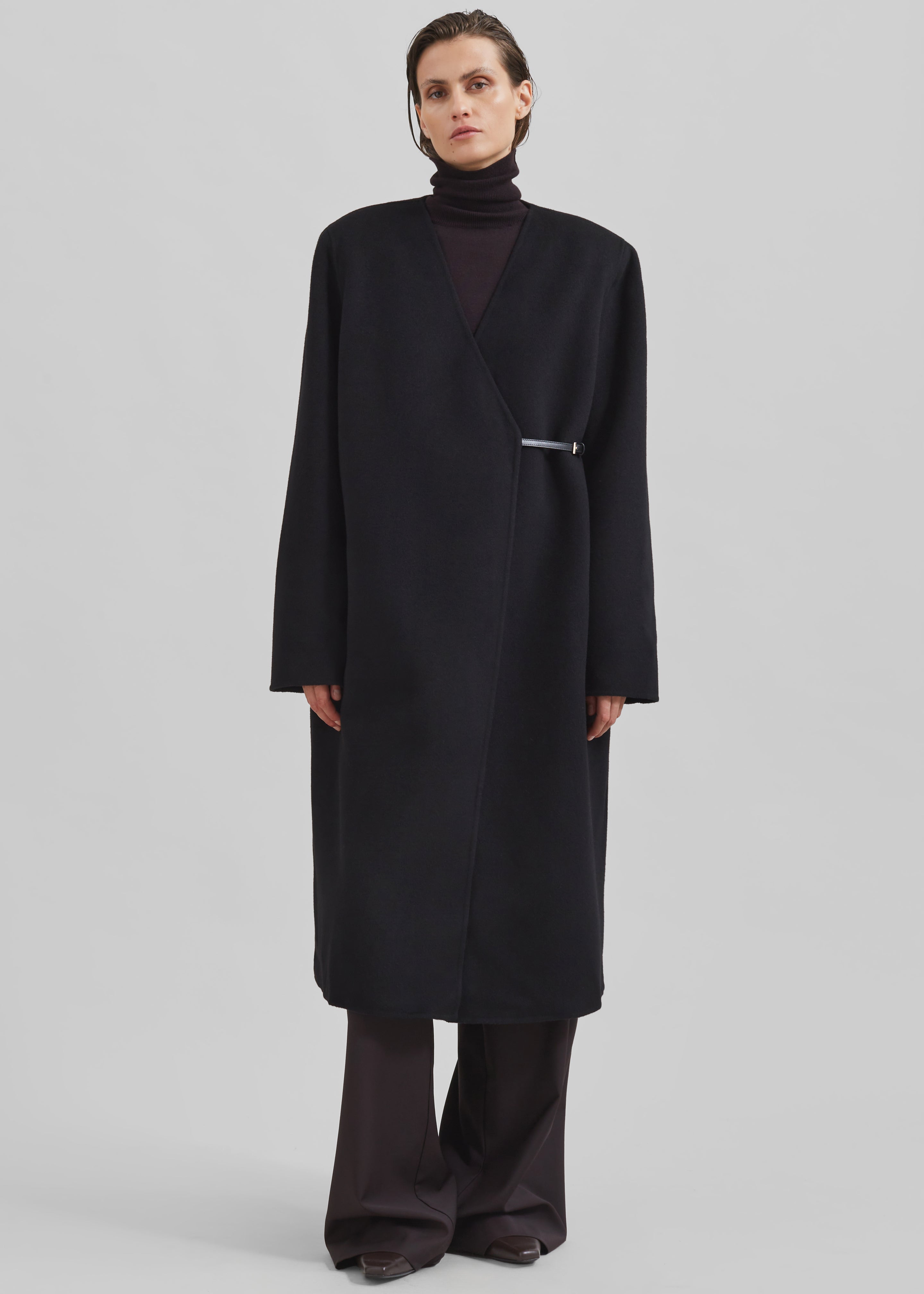 Loulou Studio Banie Long Coat - Black - 1