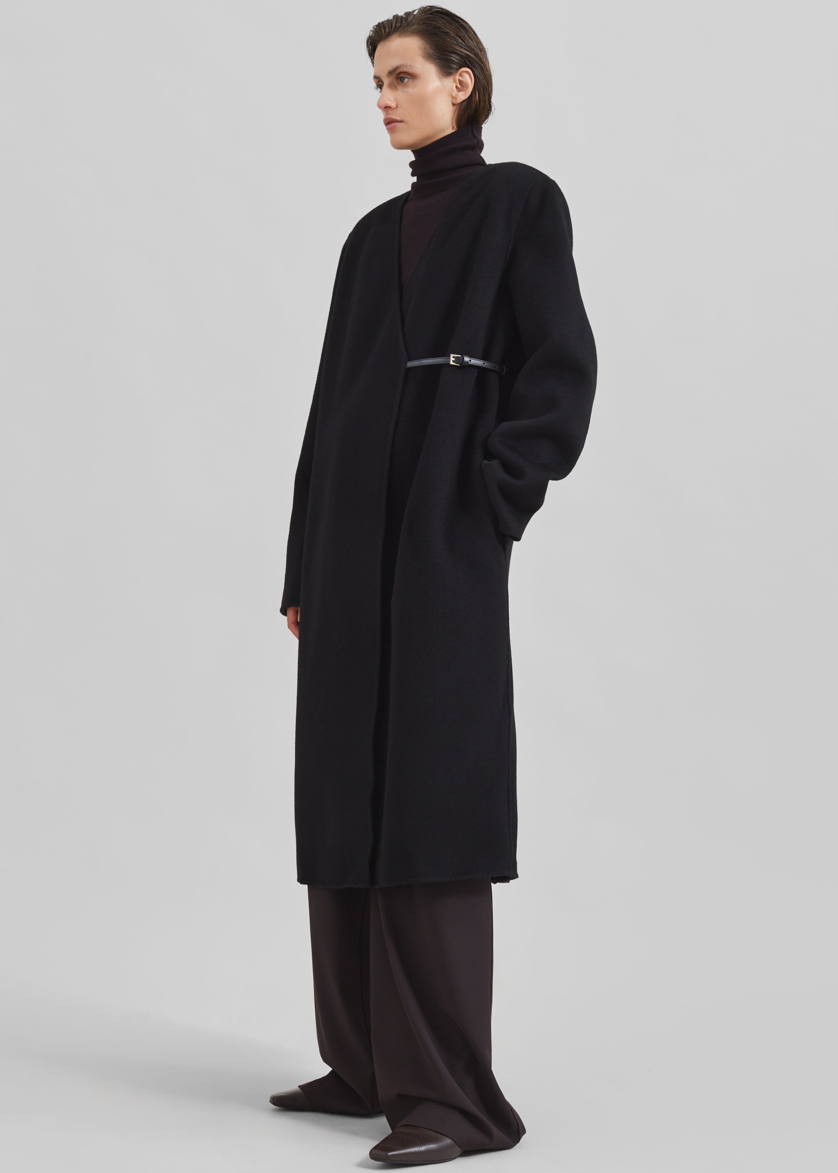 Loulou Studio Banie Long Coat - Black - 4