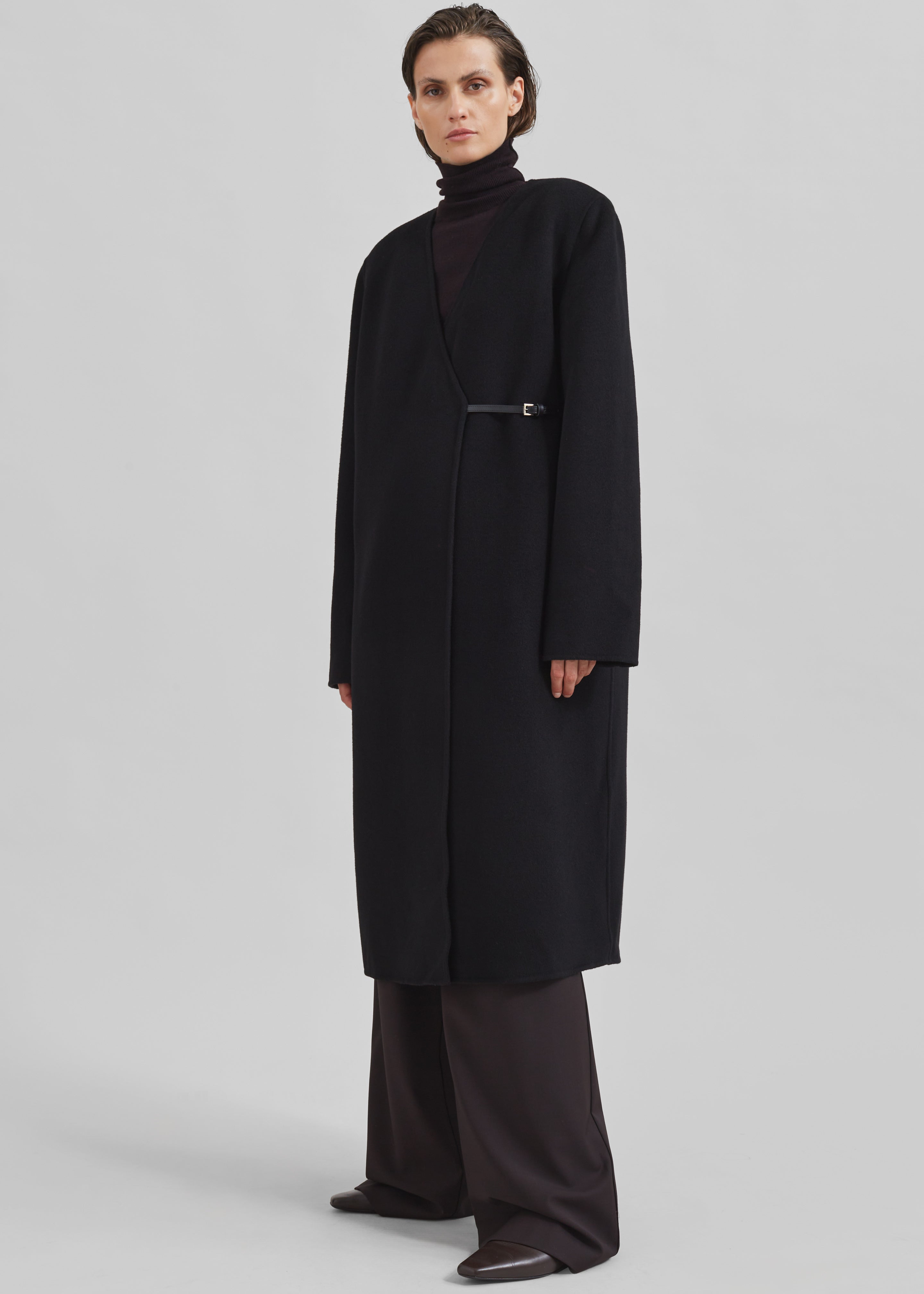 Loulou Studio Banie Long Coat - Black - 5