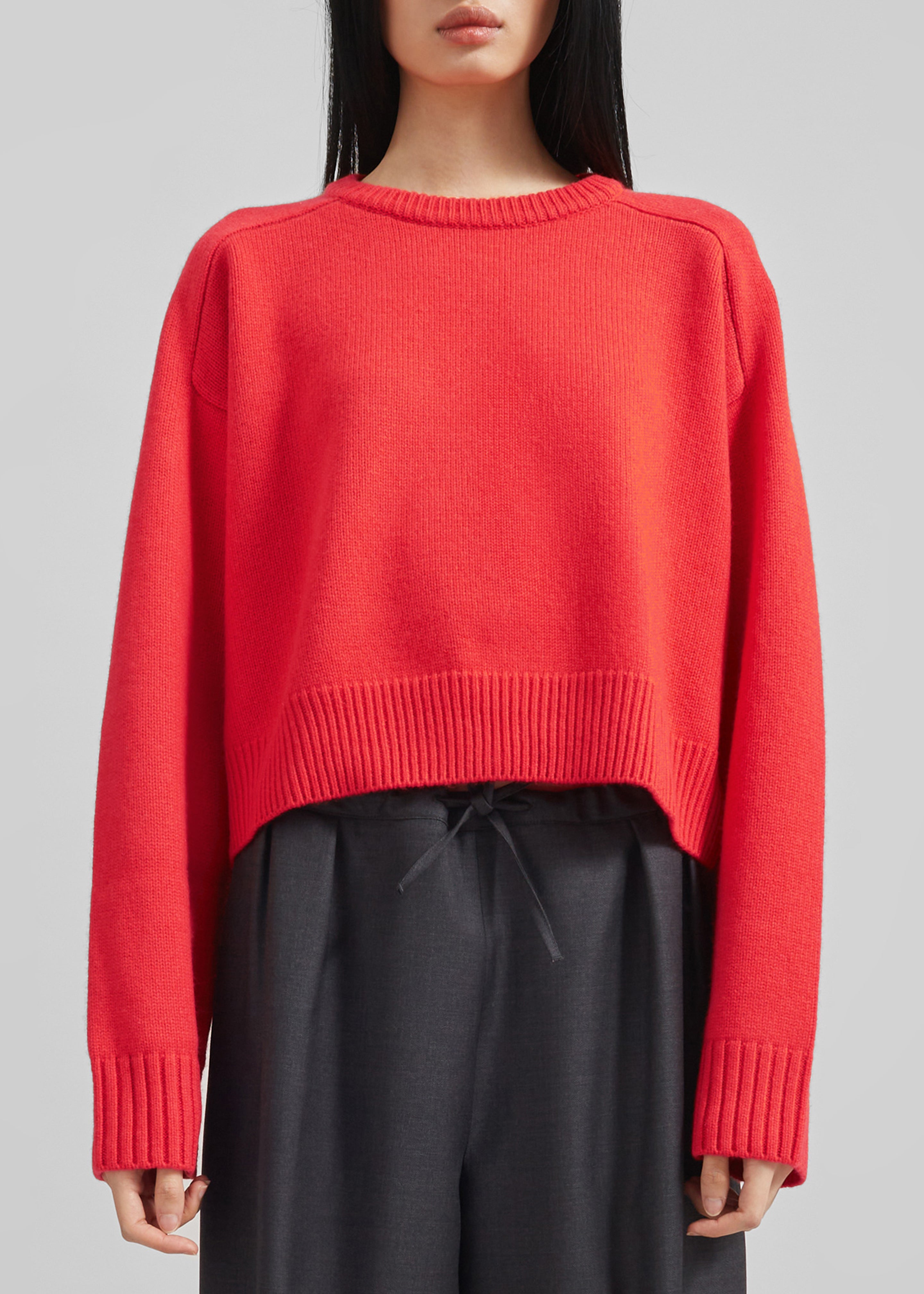 Loulou Studio Bruzzi Oversized Sweater - Chili - 5