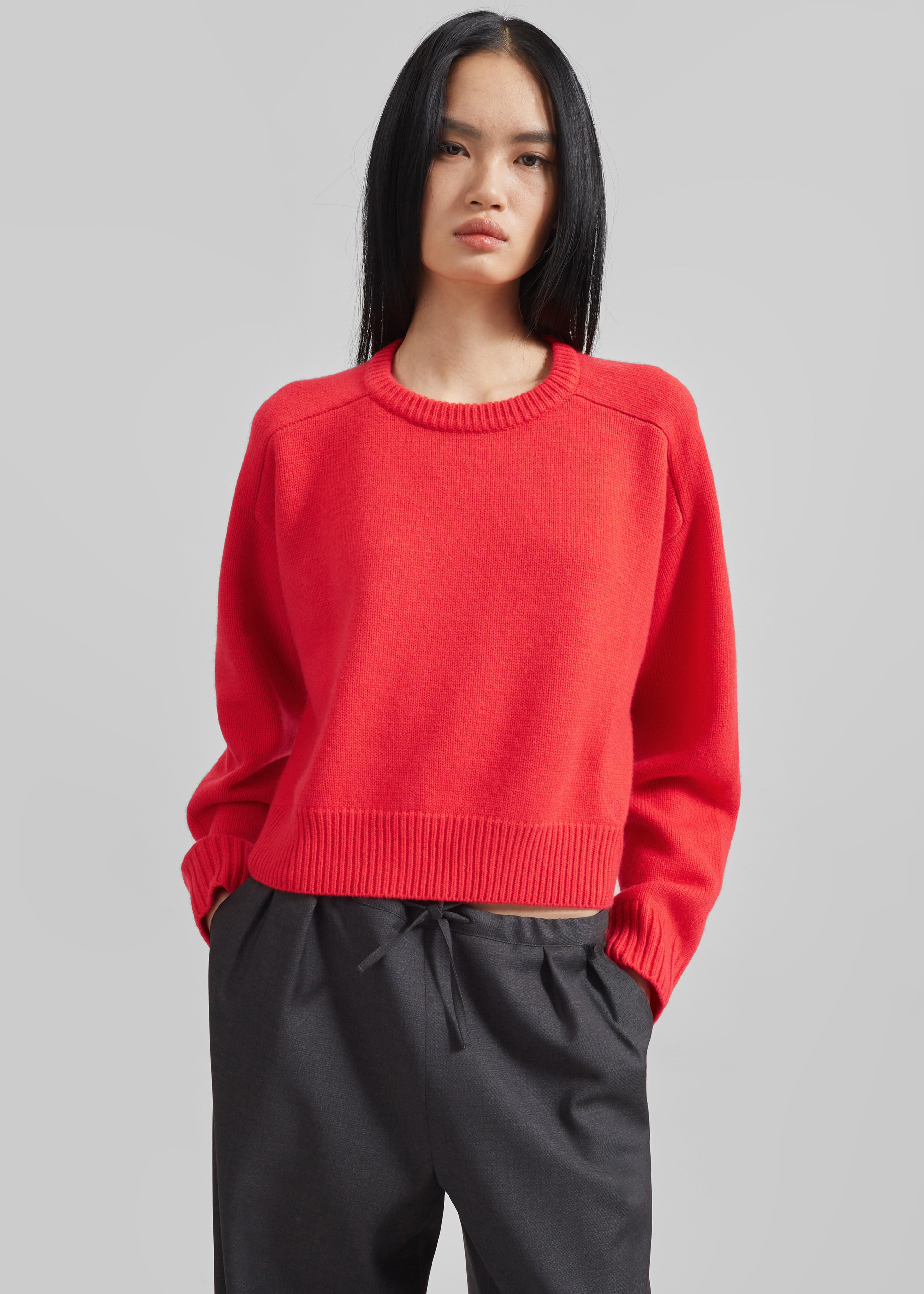 Loulou Studio Bruzzi Oversized Sweater - Chili - 2