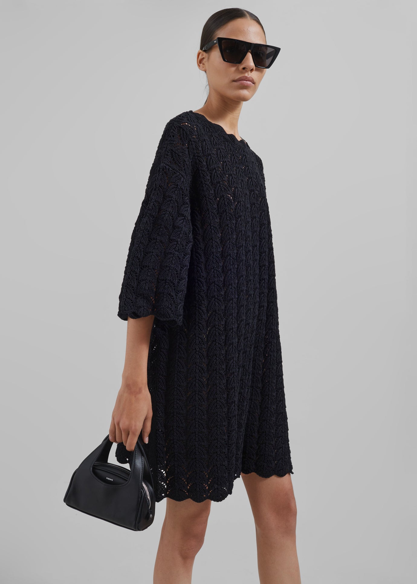 Loulou Studio Doni Crochet Dress - Black