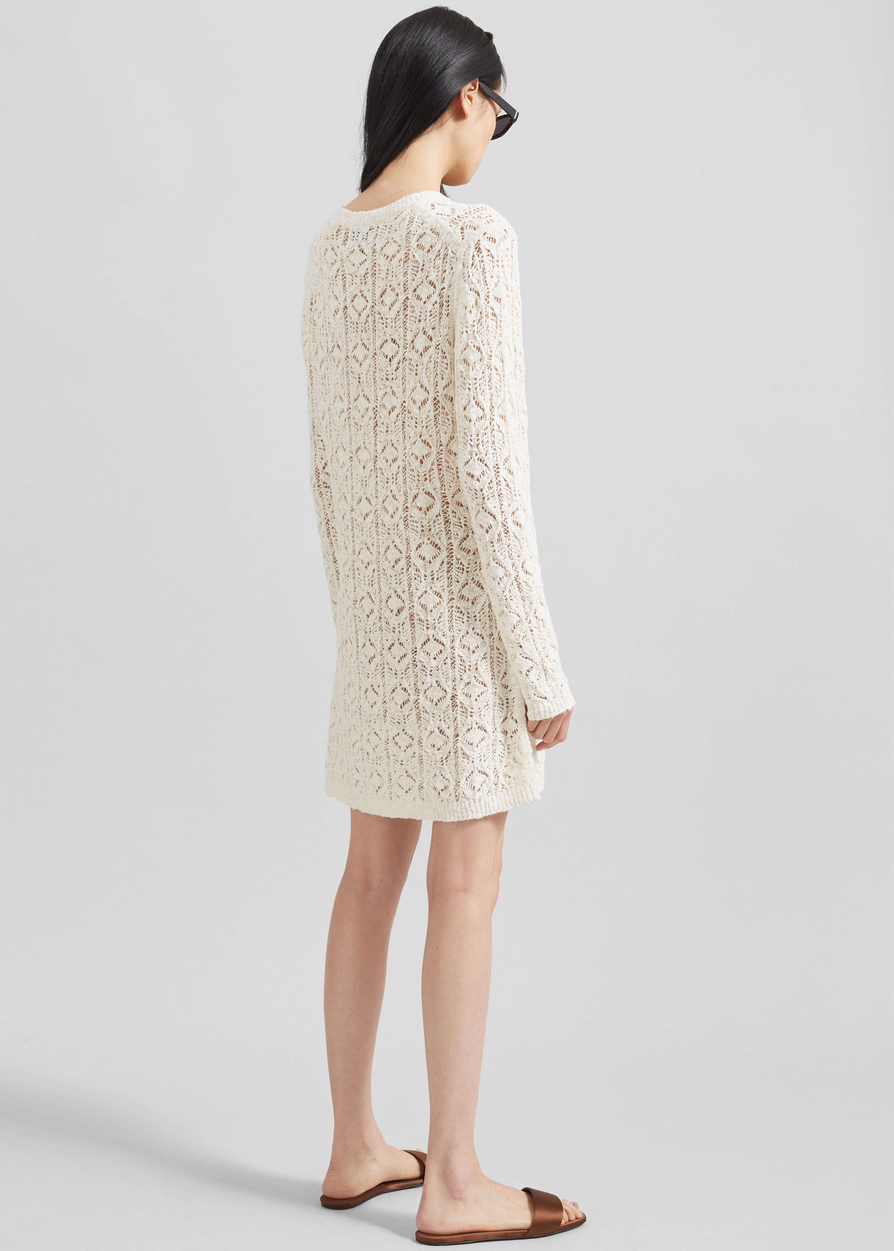 Loulou Studio Evan Lace Stitch Dress - Ivory - 7