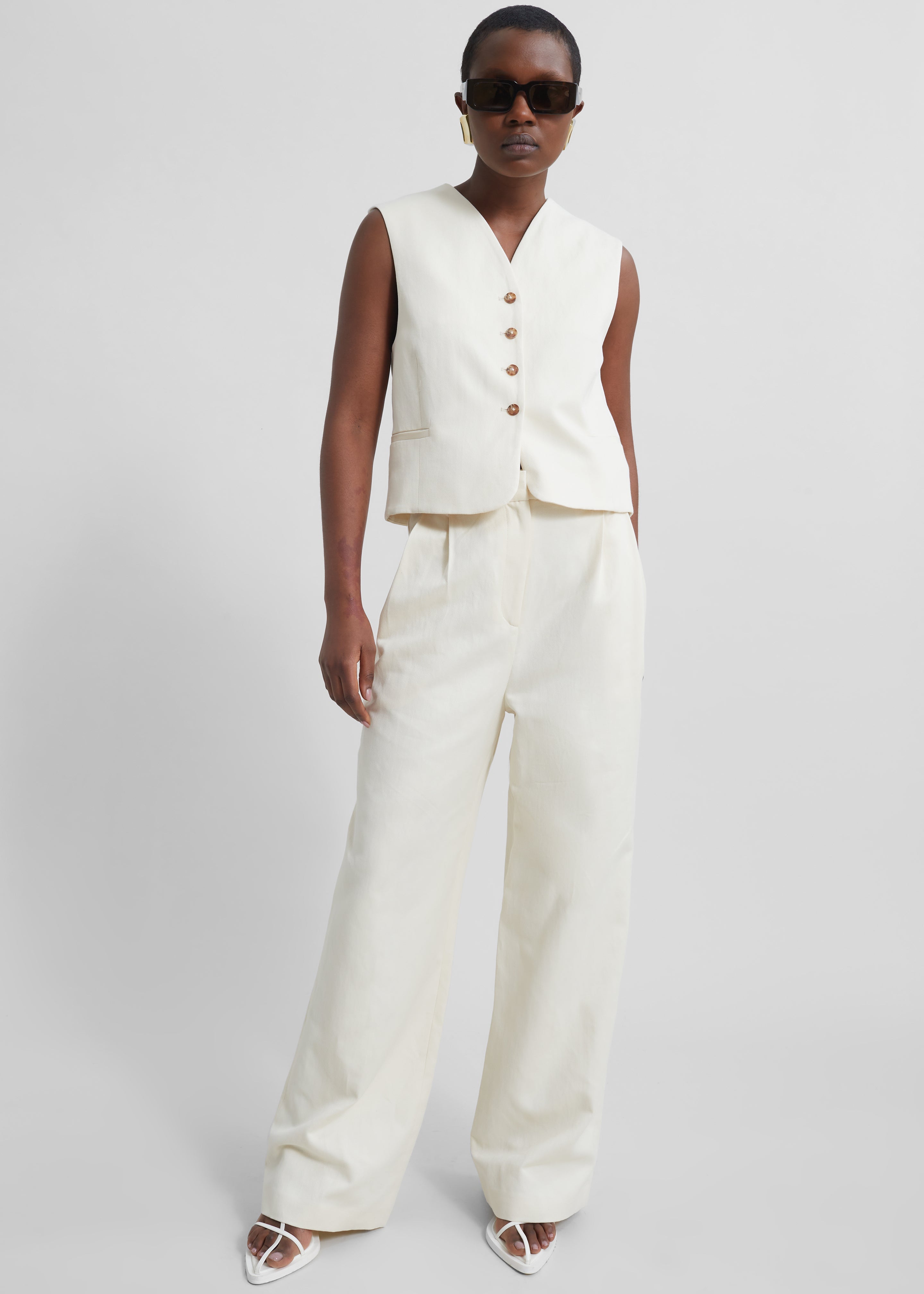 Loulou Studio Idai Pants - Frost Ivory - 4