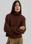 Loulou de Saison Luke Stand Collar Wool Sweater - Brown