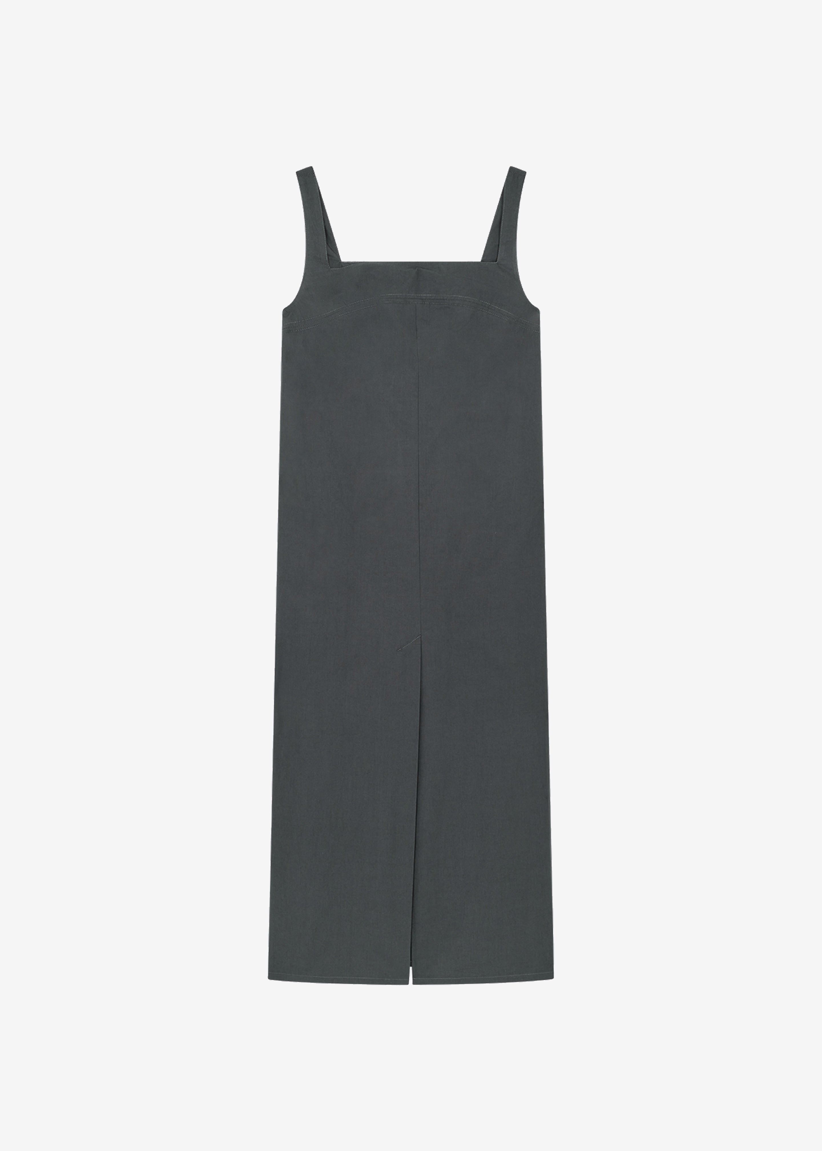 Loulou Studio Makeen Long Poplin Dress - Iron Grey - 6