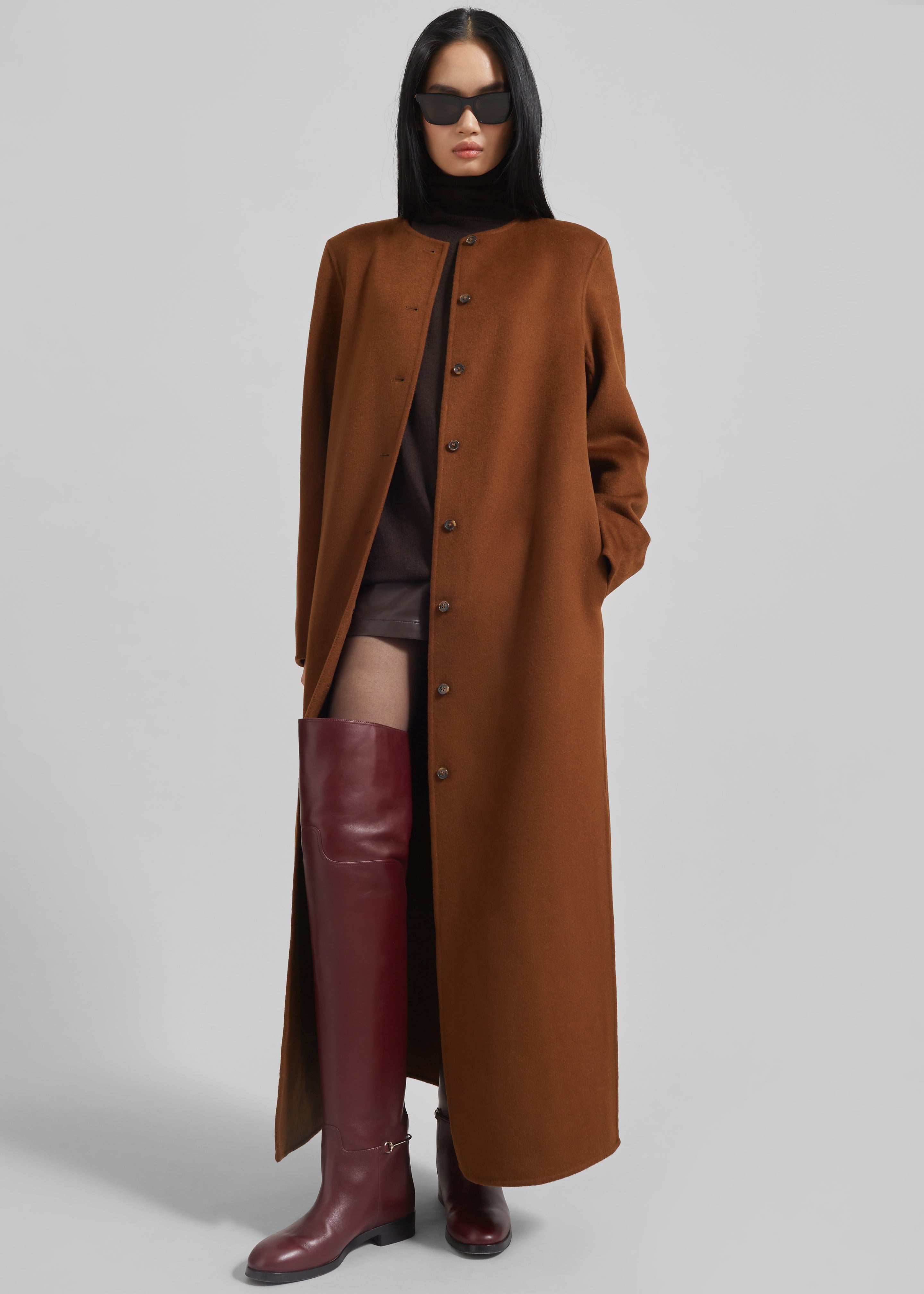 Loulou Studio Martil Long Coat - Wood - 1