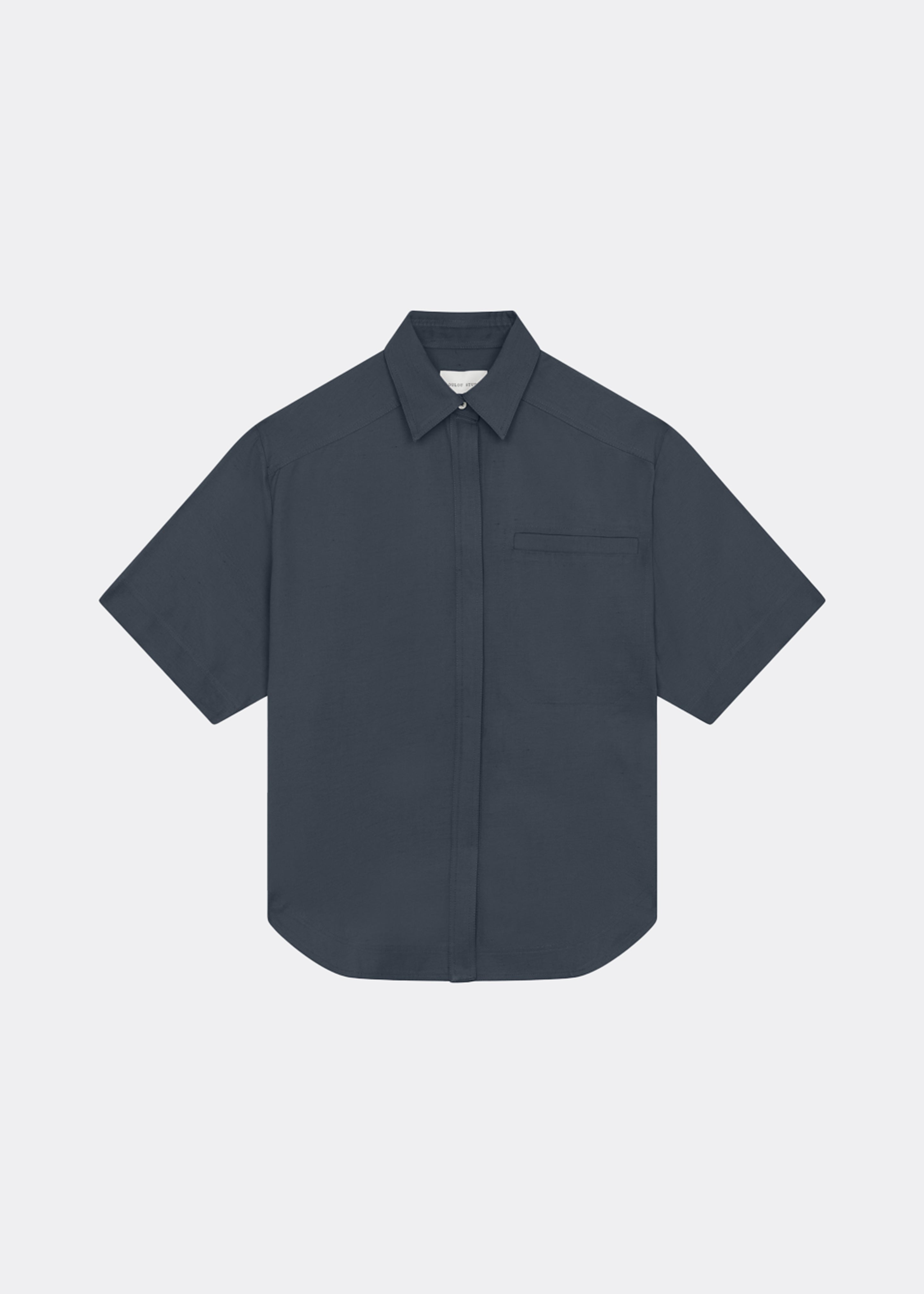 Loulou Studio Moheli Short Sleeve Shirt - Fjord Grey - 9