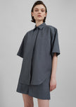 Loulou Studio Moheli Short Sleeve Shirt - Fjord Grey