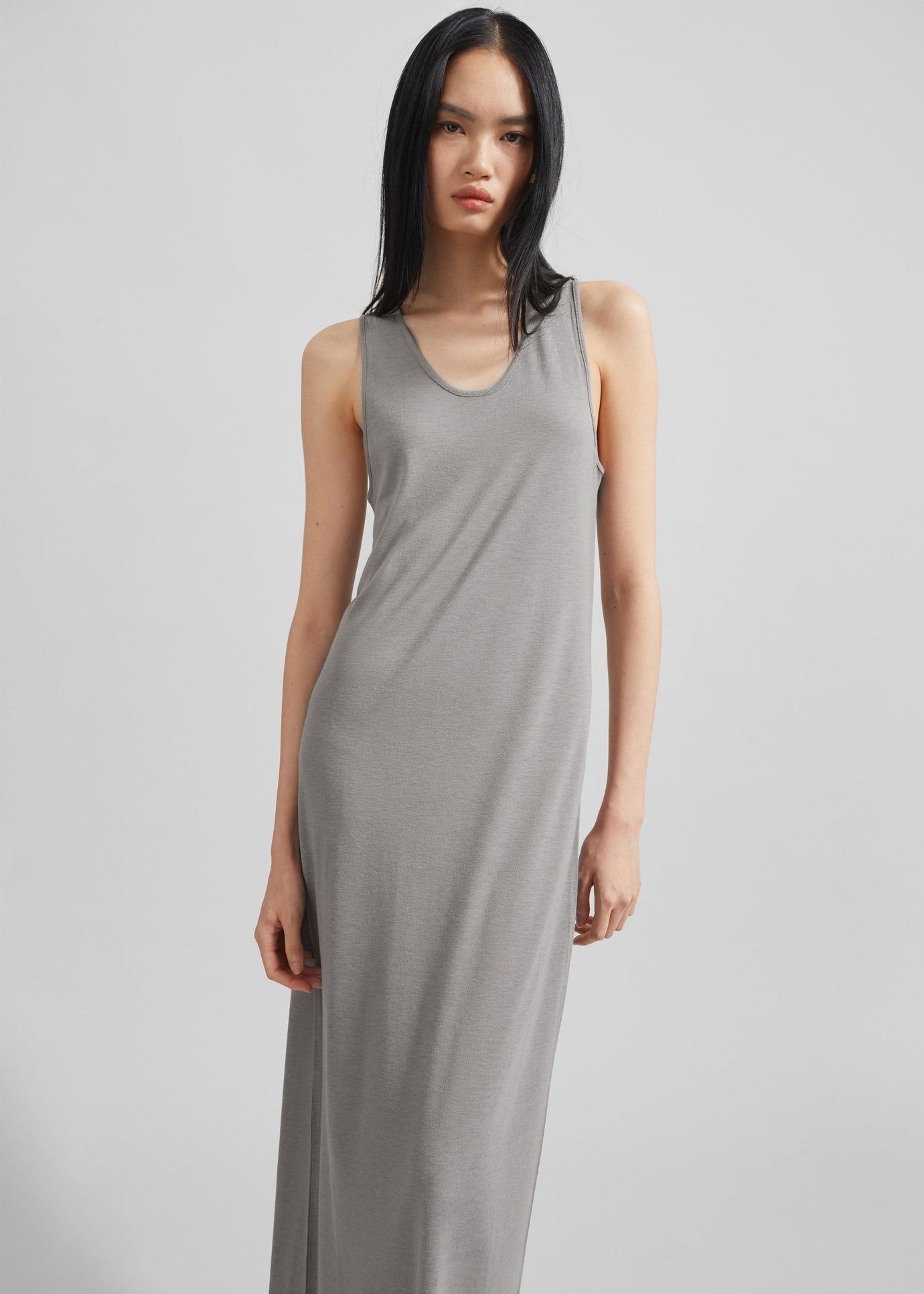 Loulou Studio Myron Long Tank Dress - Concrete Grey - 1