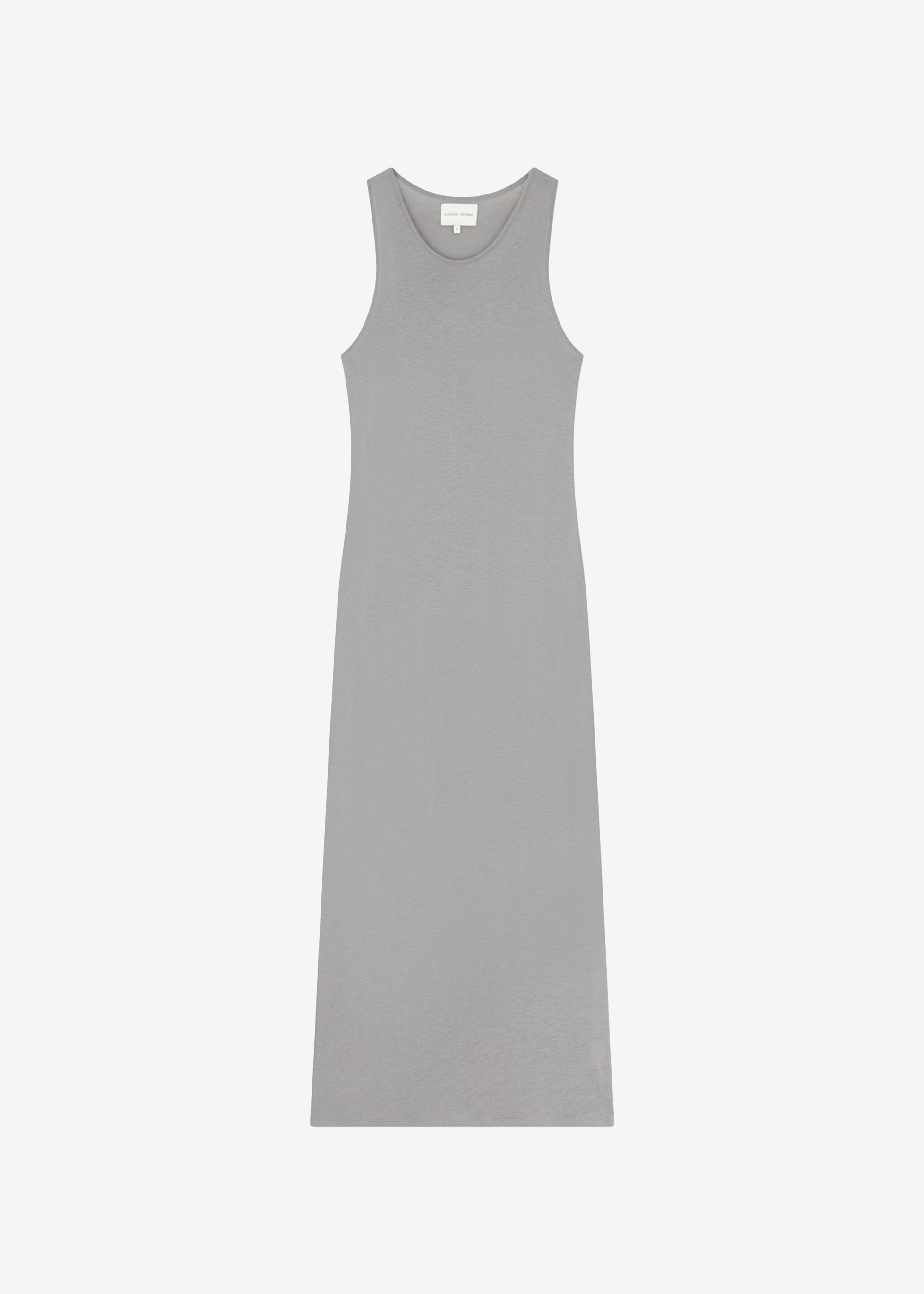 Loulou Studio Myron Long Tank Dress - Concrete Grey - 5