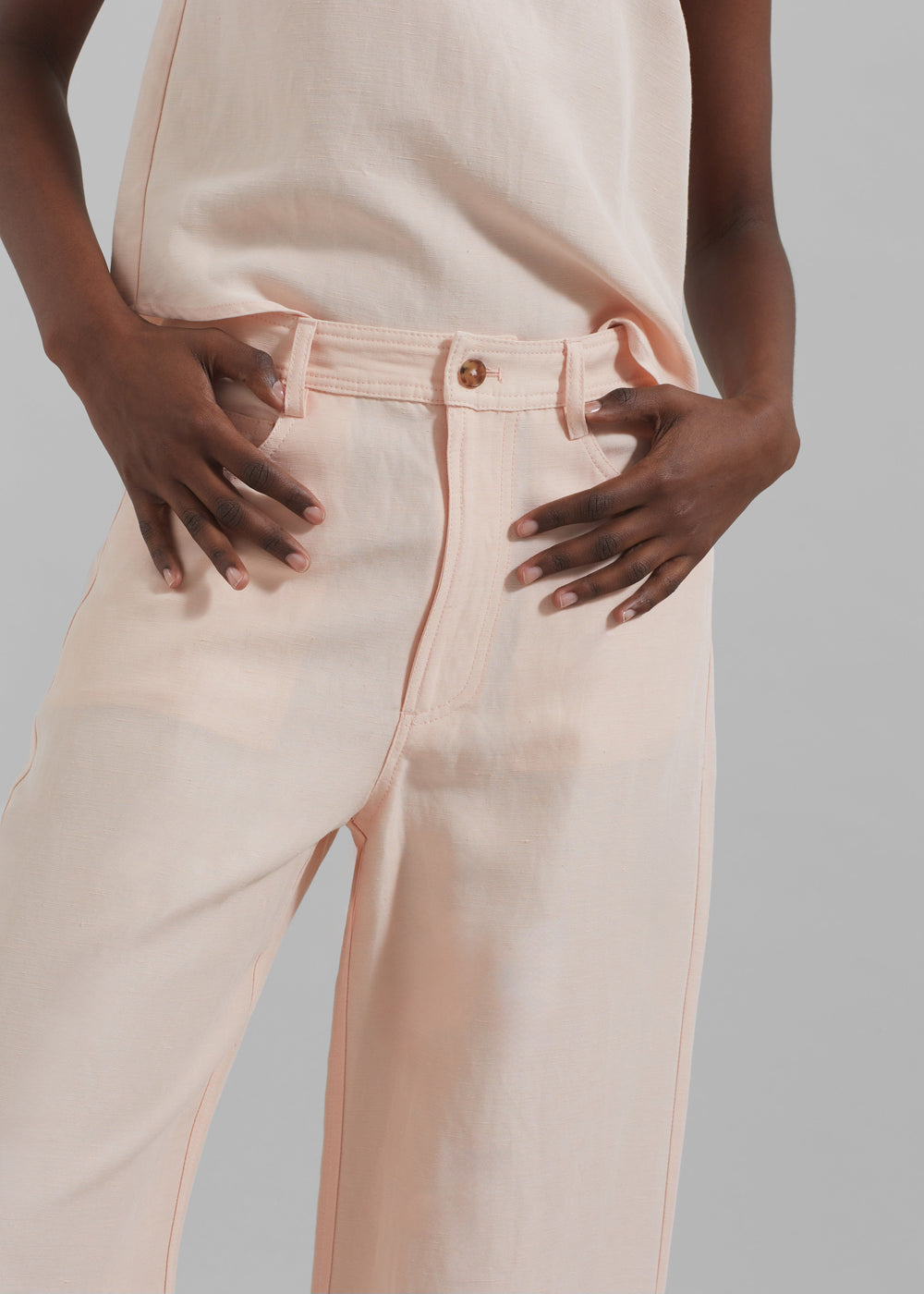 Loulou Studio Peran Pants - Cream Rose - 1