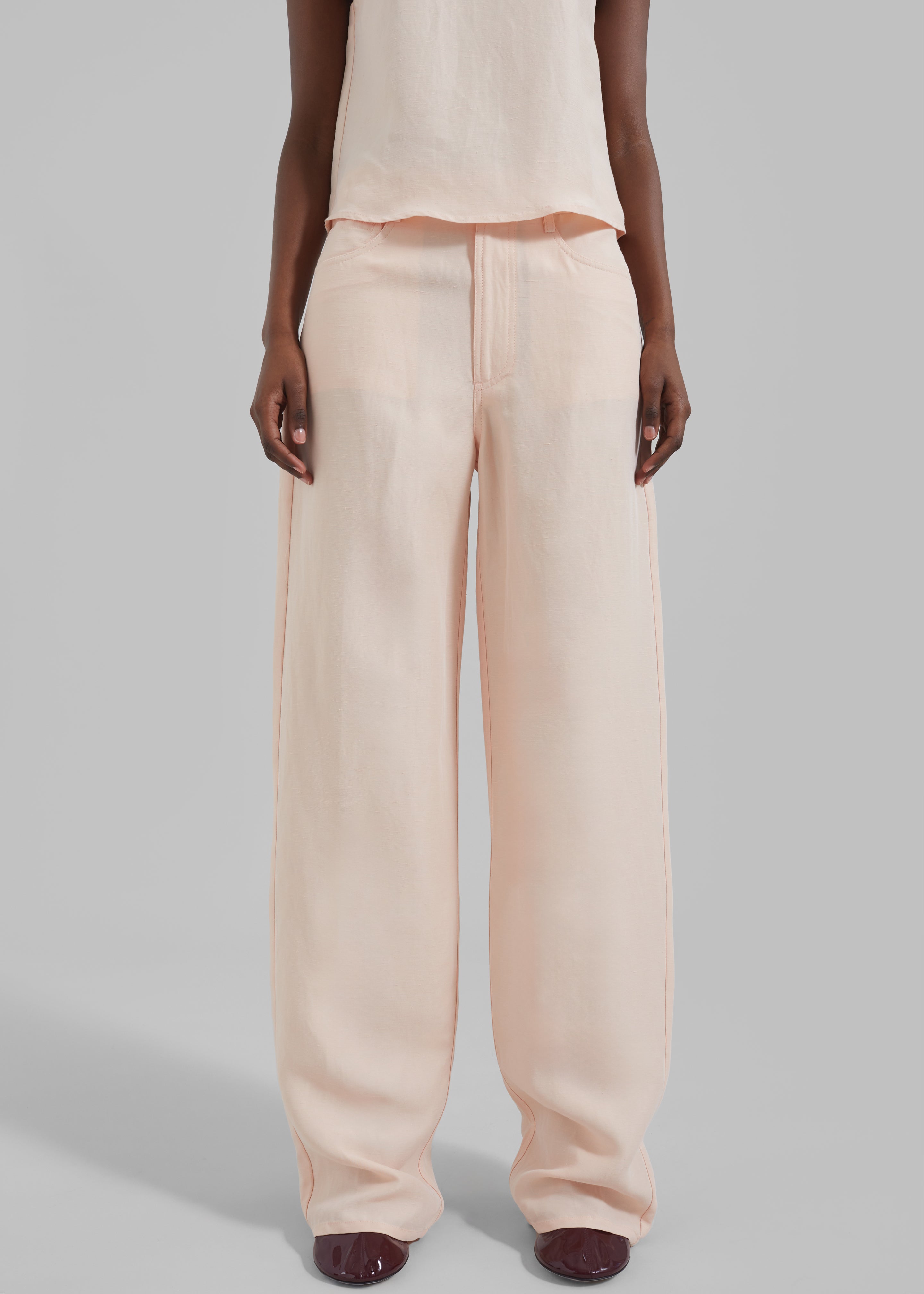 Loulou Studio Peran Pants - Cream Rose - 5