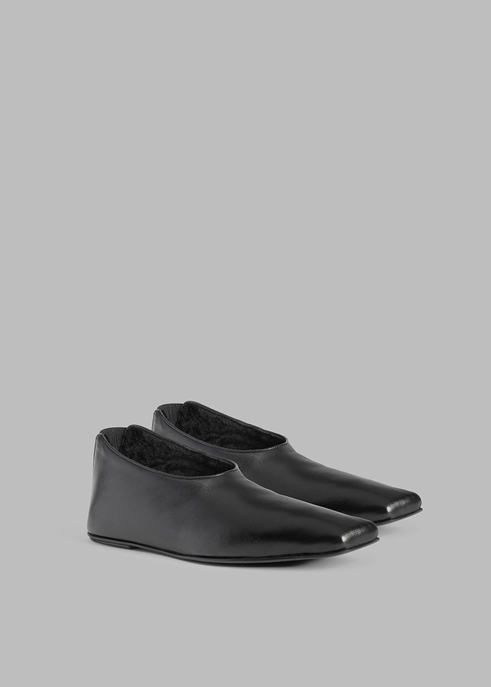 Loulou Studio Rachel Leather Slippers - Black